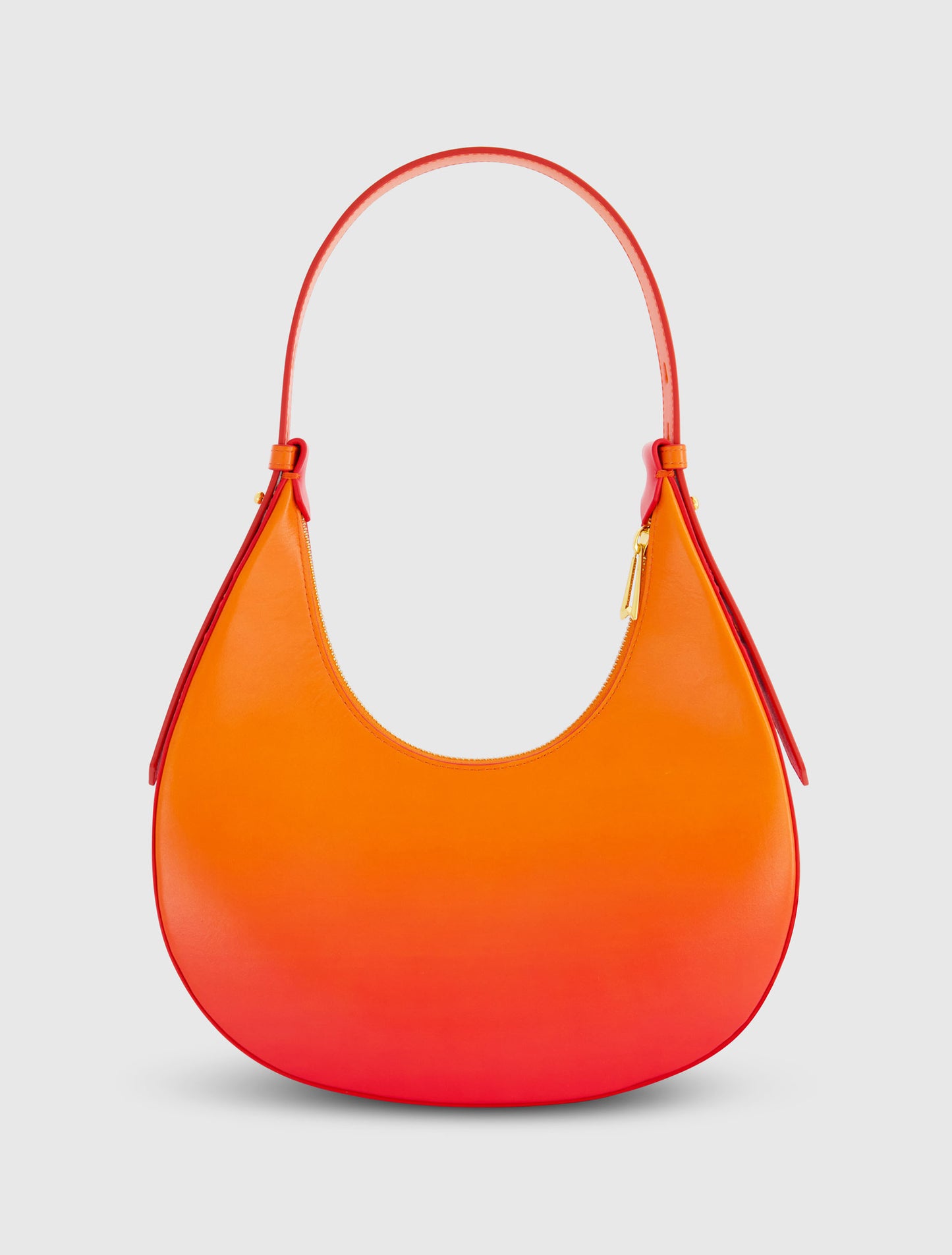 Bolsa Hobo de Couro Médio Ombre com Alça Ajustável