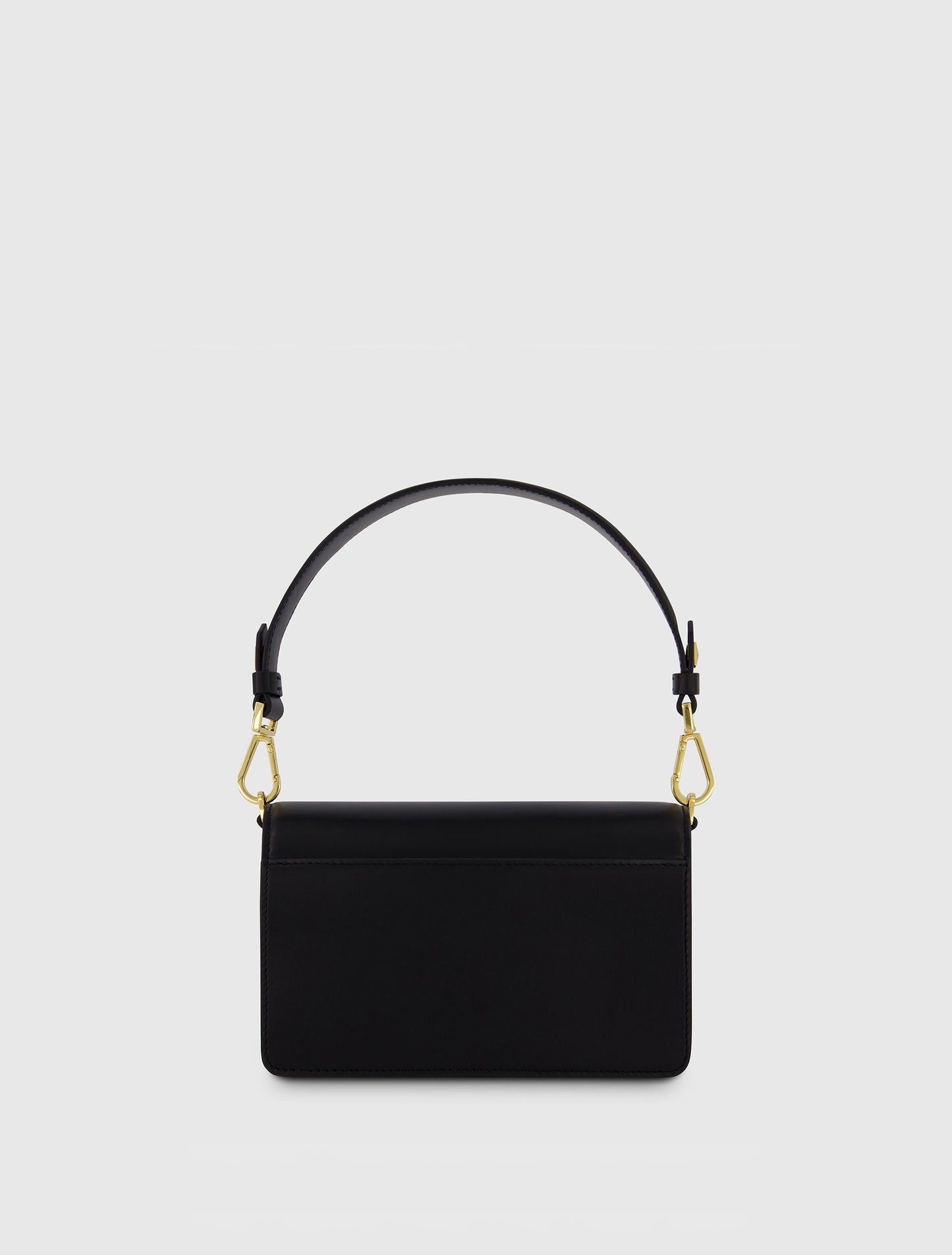 Classic Leather Shoulder Bag With Gold Hardware