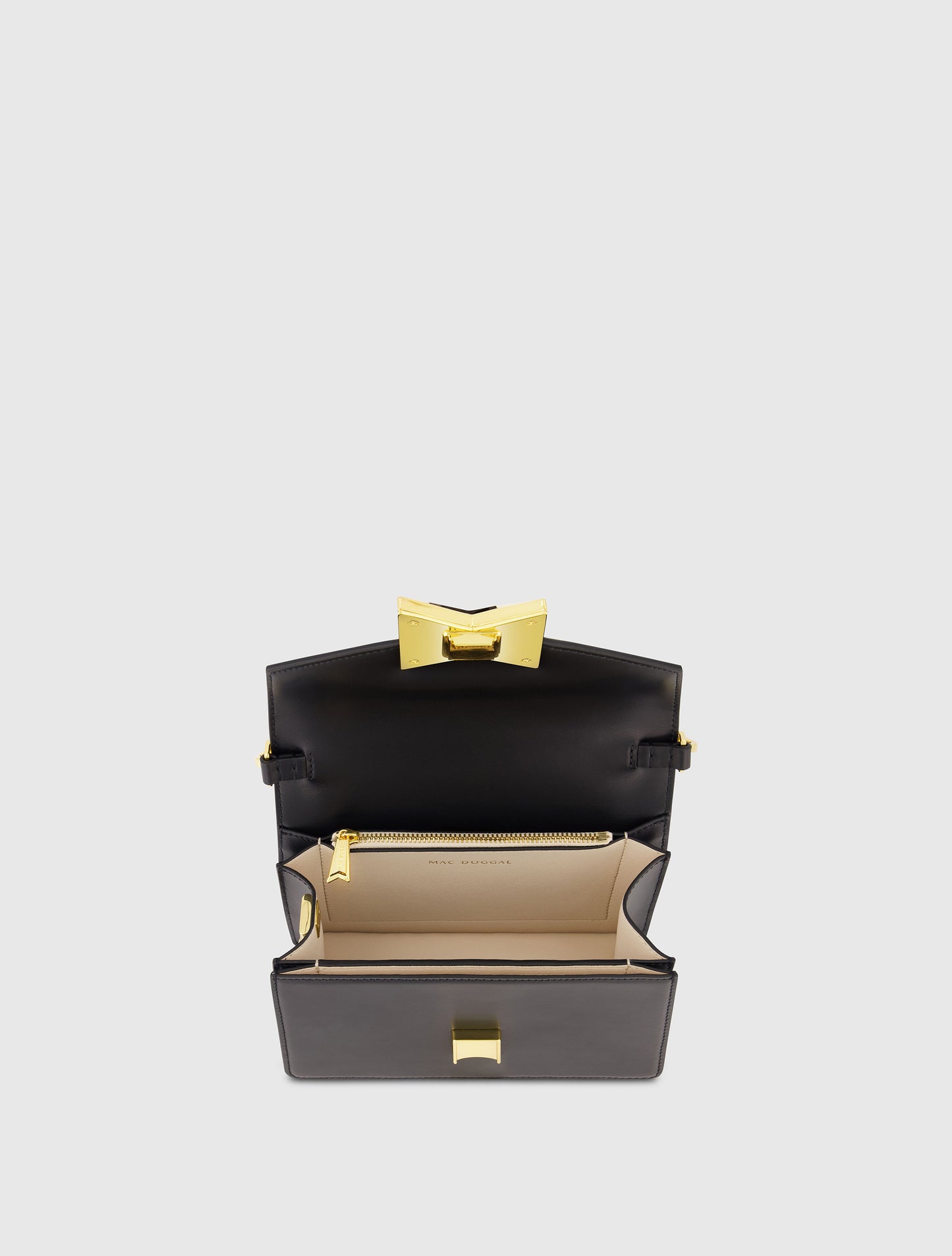 Classic Leather Shoulder Bag With Gold Hardware