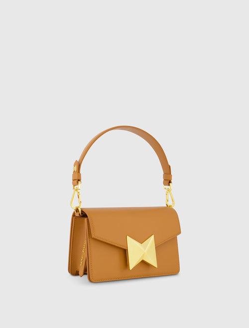 Mini Leather Shoulder Handbag With Gold Hardware