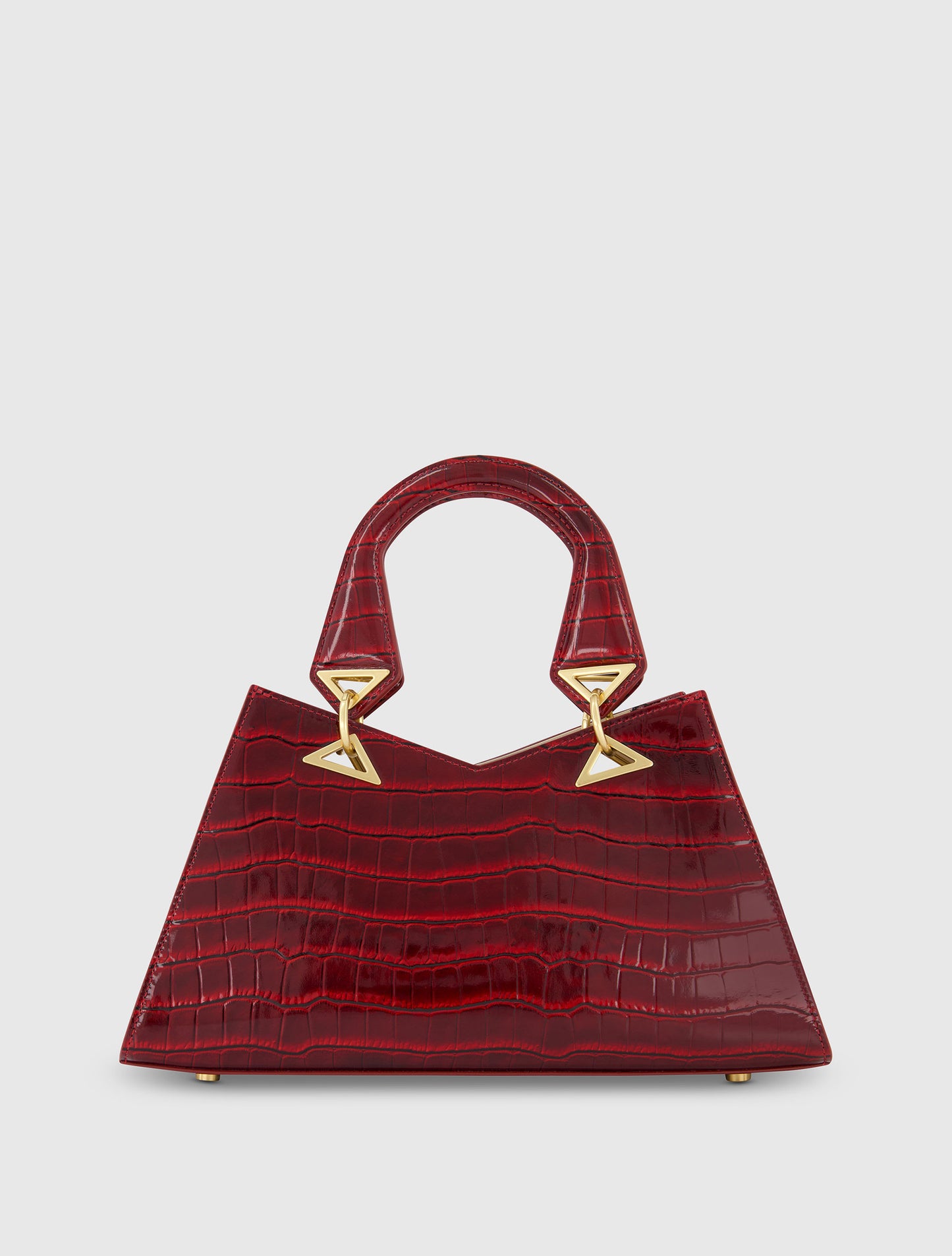 Crocodile Leather Handbag With Gold Hardware