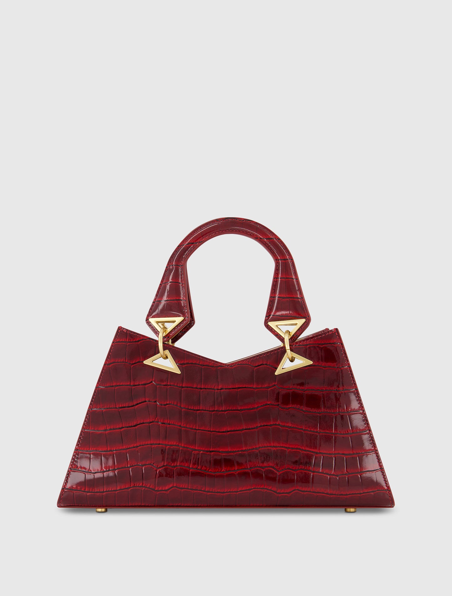 Crocodile Leather Handbag With Gold Hardware