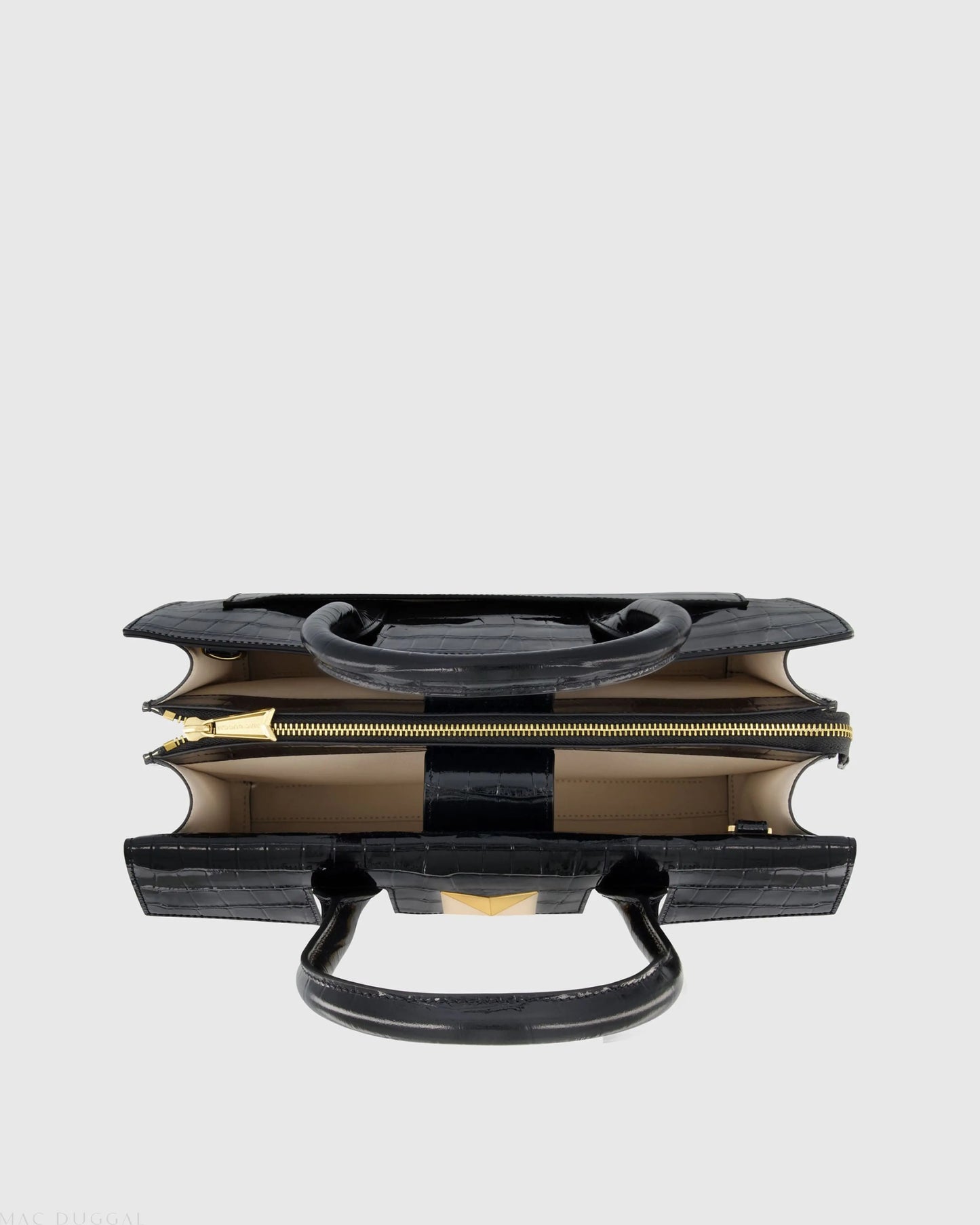 Crocodile Leather Tote Bag With Gold Hardware - Mac Duggal