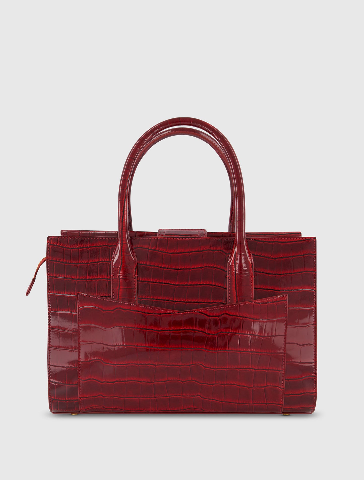 Crocodile Leather Tote Bag With Gold Hardware