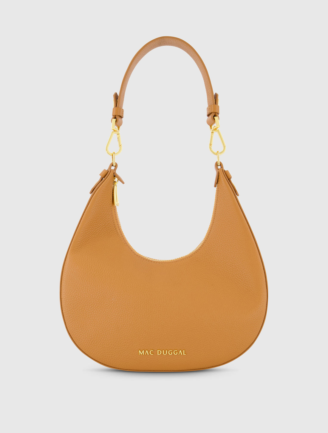 Grain Leather Hobo Bag With Gold Hardware - FINAL SALE