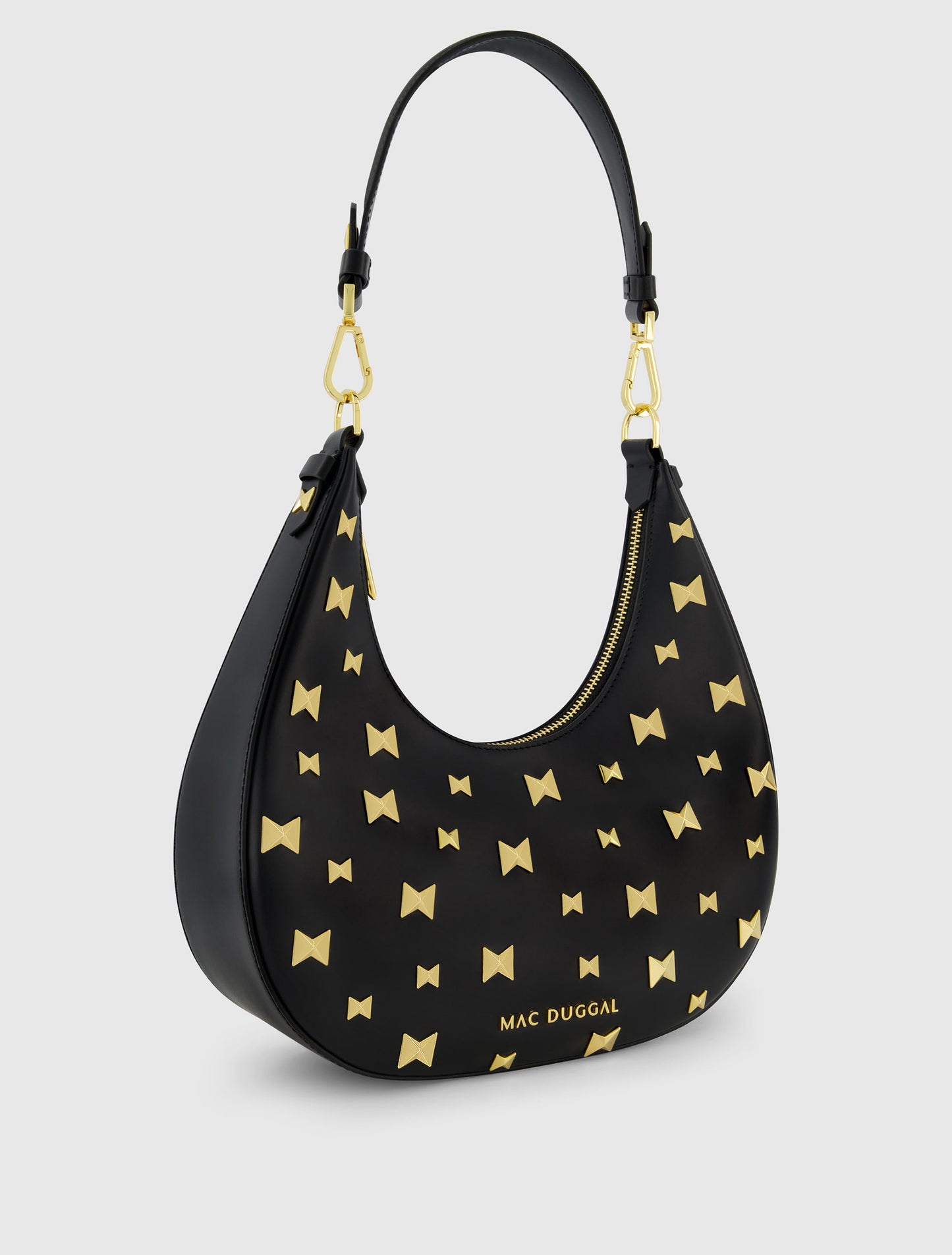 Leather Hobo Bag With Gold Hardware