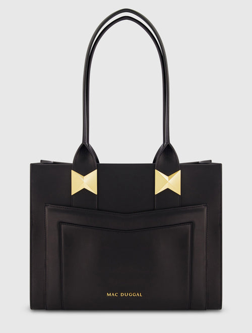 Large Leather Tote Bag With Gold Hardware