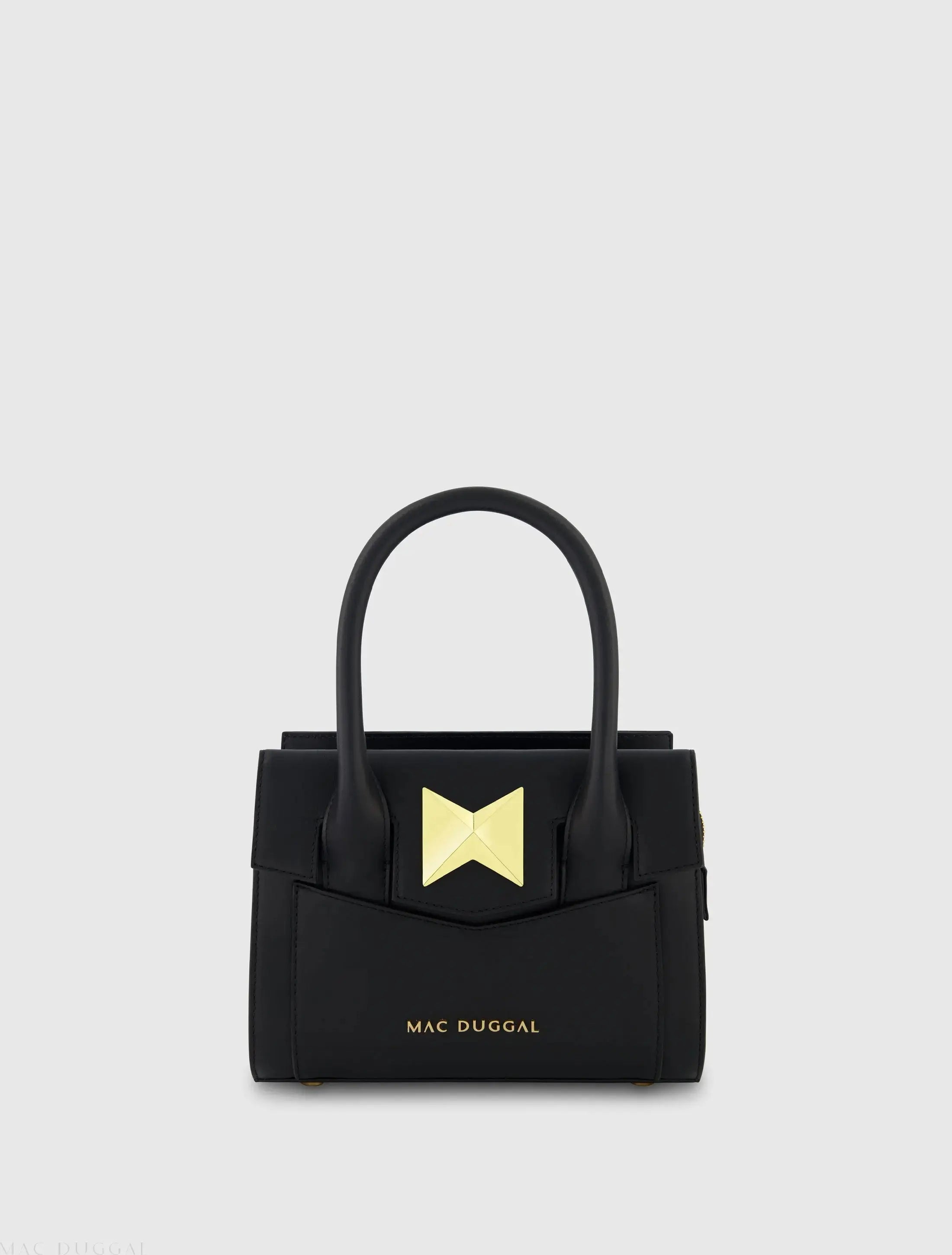 Small Leather Tote Bag With Gold Hardware - FINAL SALE - Mac Duggal