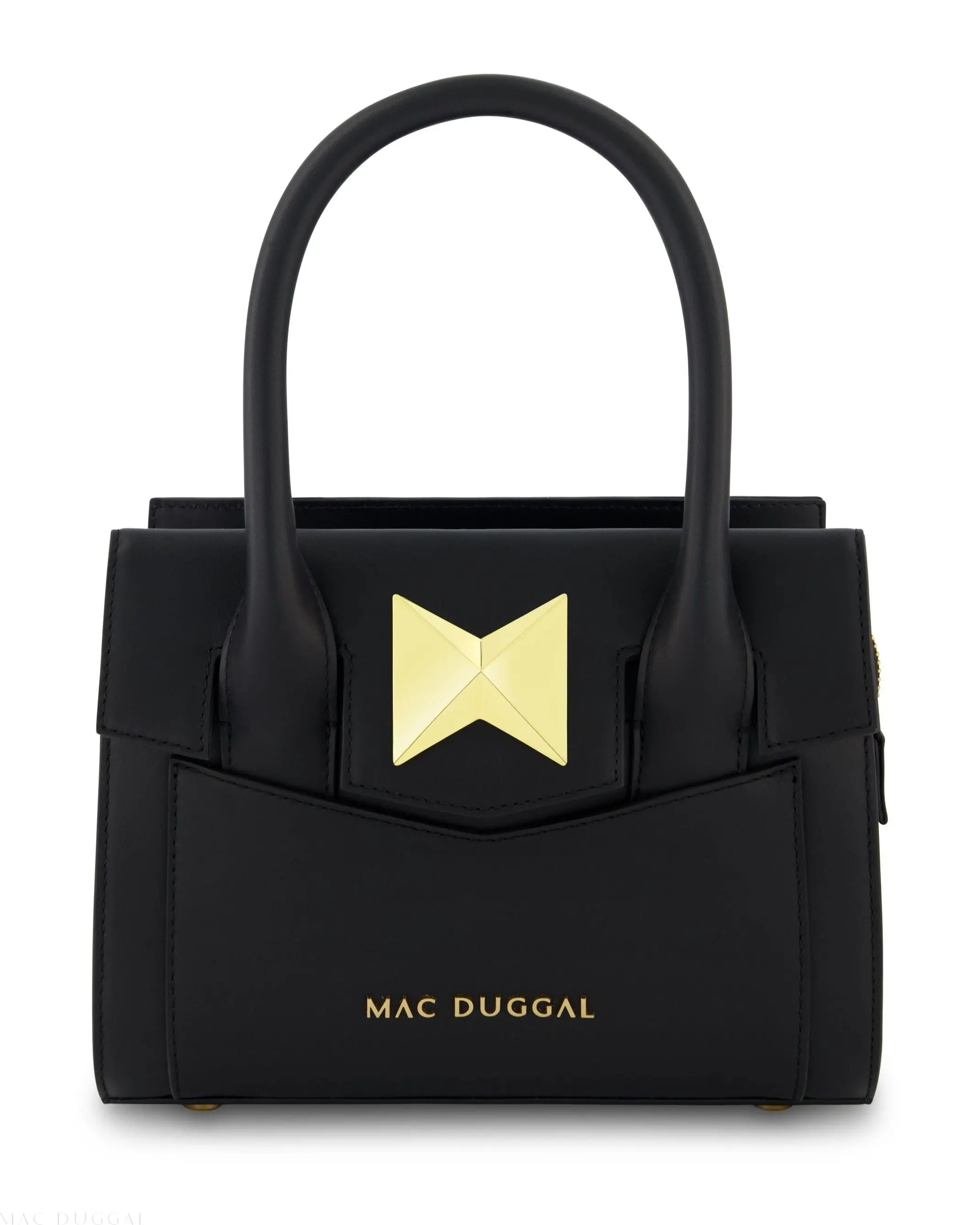 Small Leather Tote Bag With Gold Hardware - FINAL SALE - Mac Duggal