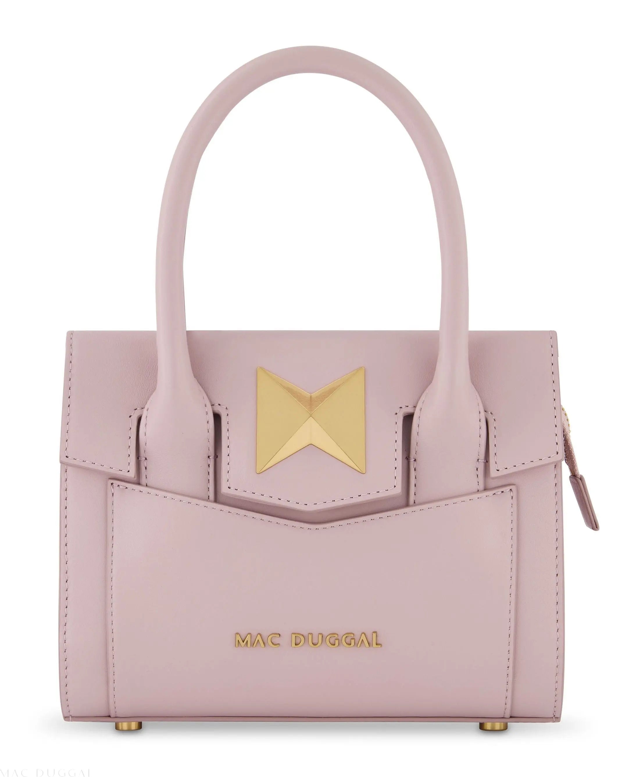 Small Leather Tote Bag With Gold Hardware - FINAL SALE - Mac Duggal