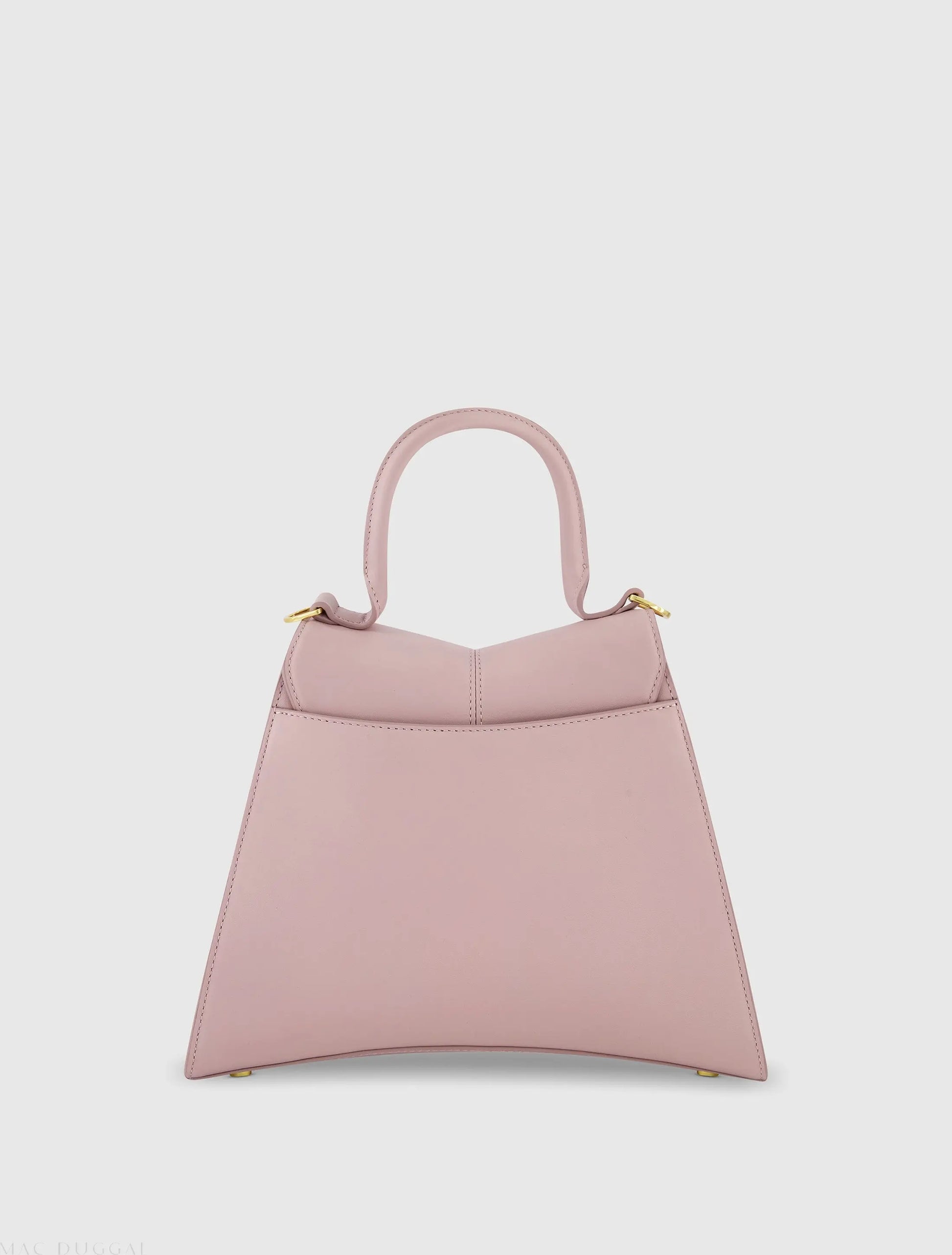 Medium Angular Wisteria Leather Handbag With Gold Hardware - Mac Duggal