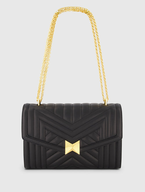 Quilted Napa Leather Handbag With Gold Hardware