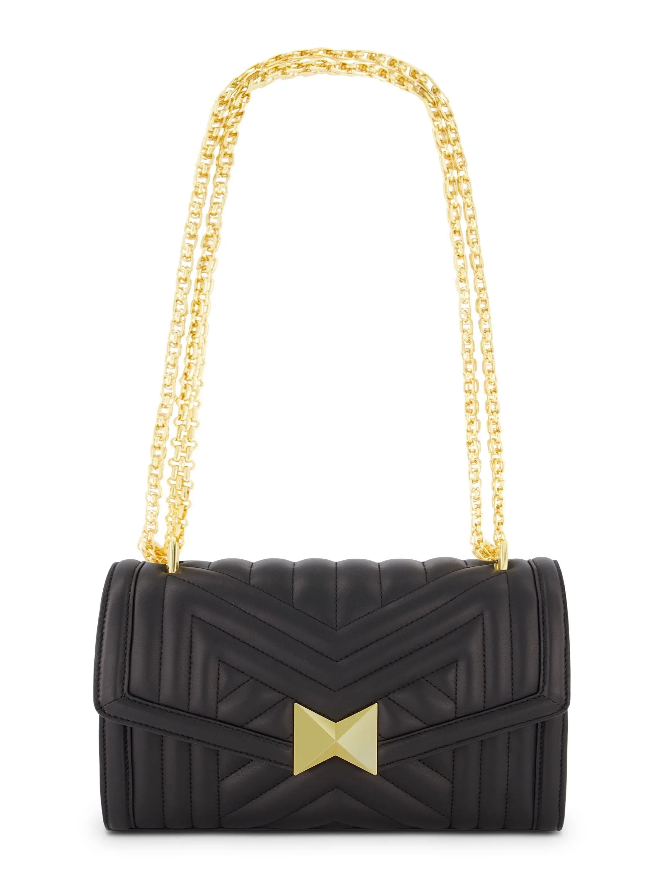 Quilted Napa Leather Handbag With Gold Chain - FINAL SALE - Mac Duggal