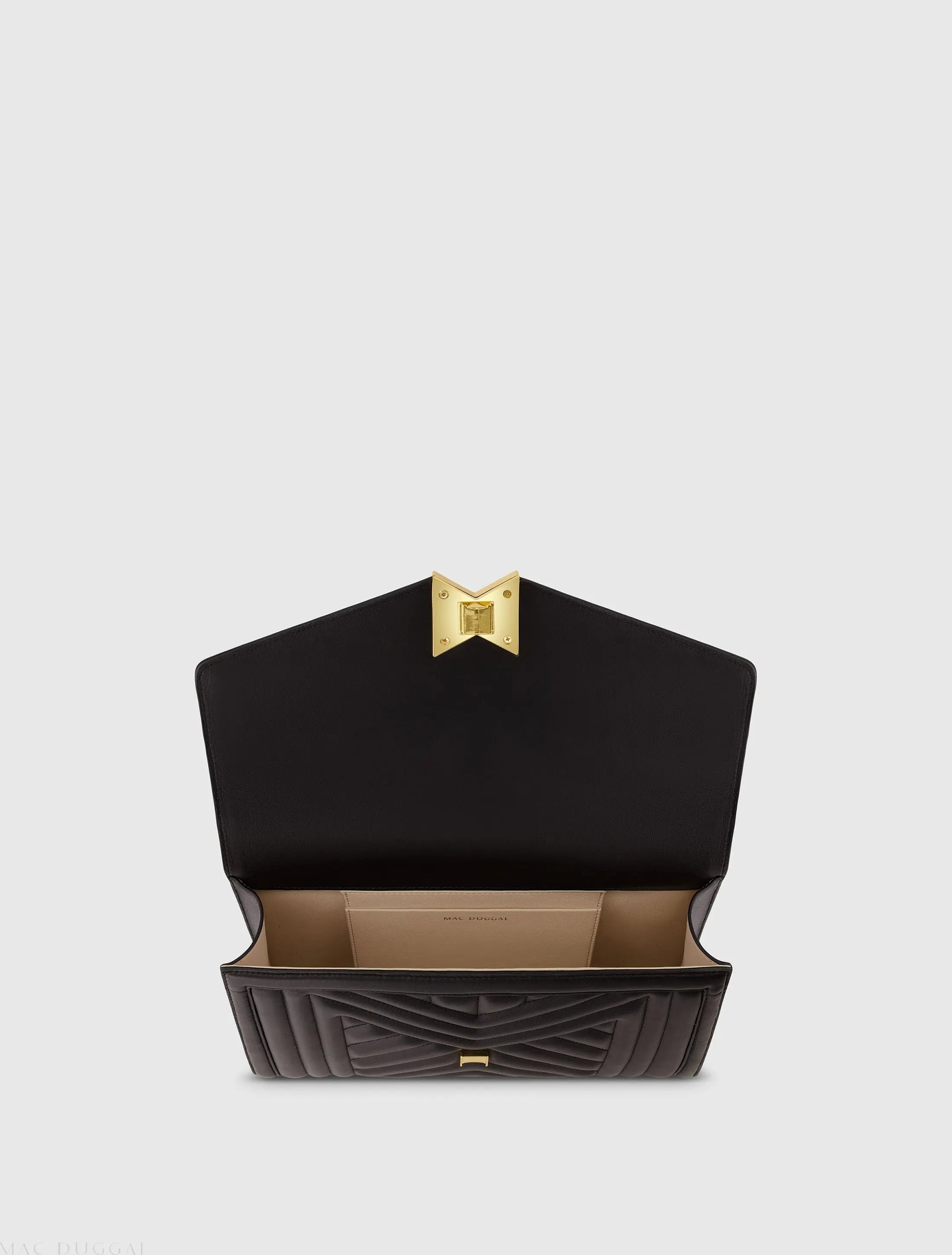 Quilted Napa Leather Handbag With Gold Chain - FINAL SALE - Mac Duggal