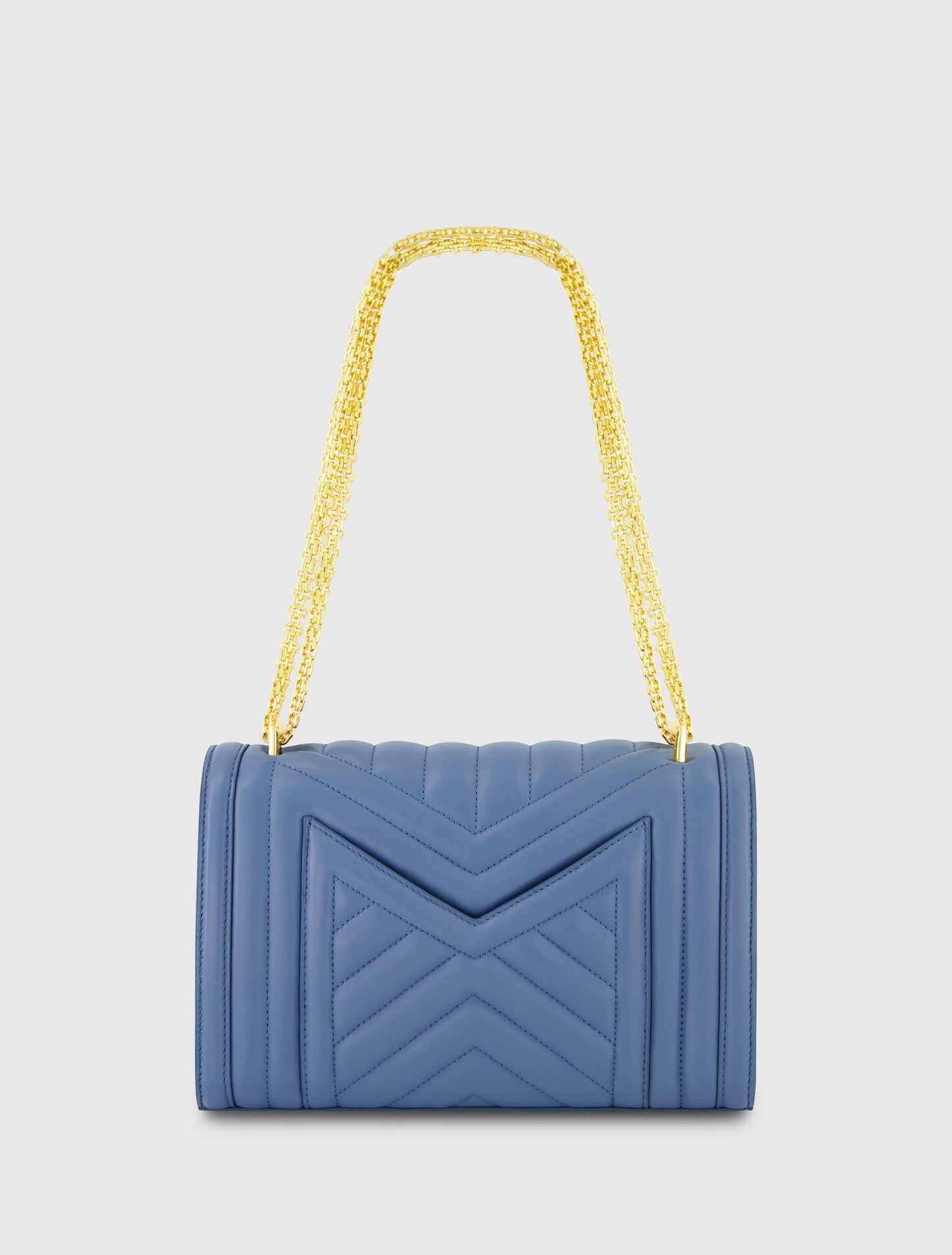 Bolso De Mano De Napa Acolchada Con Cadena Dorada