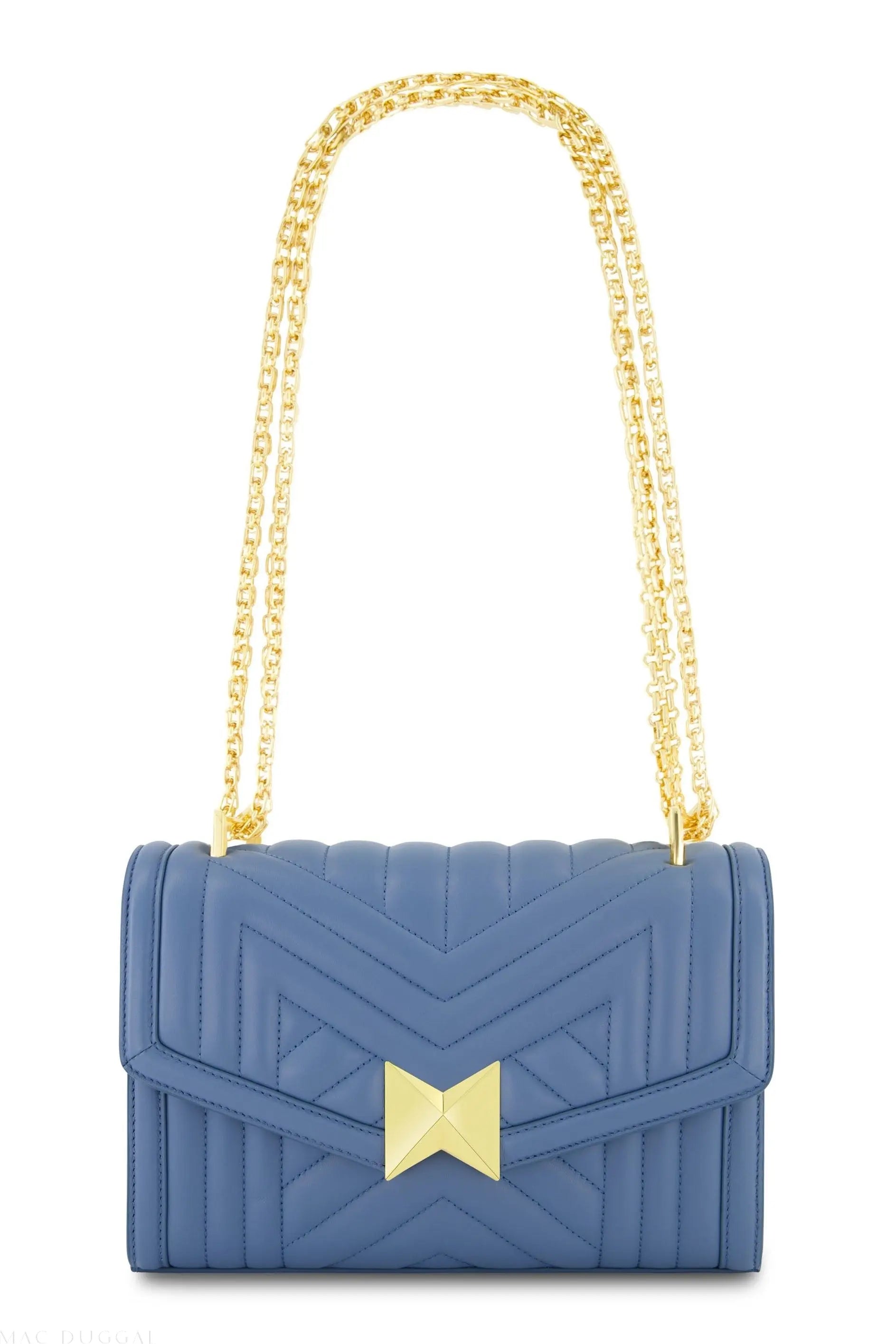 Quilted Napa Leather Handbag With Gold Chain - FINAL SALE - Mac Duggal