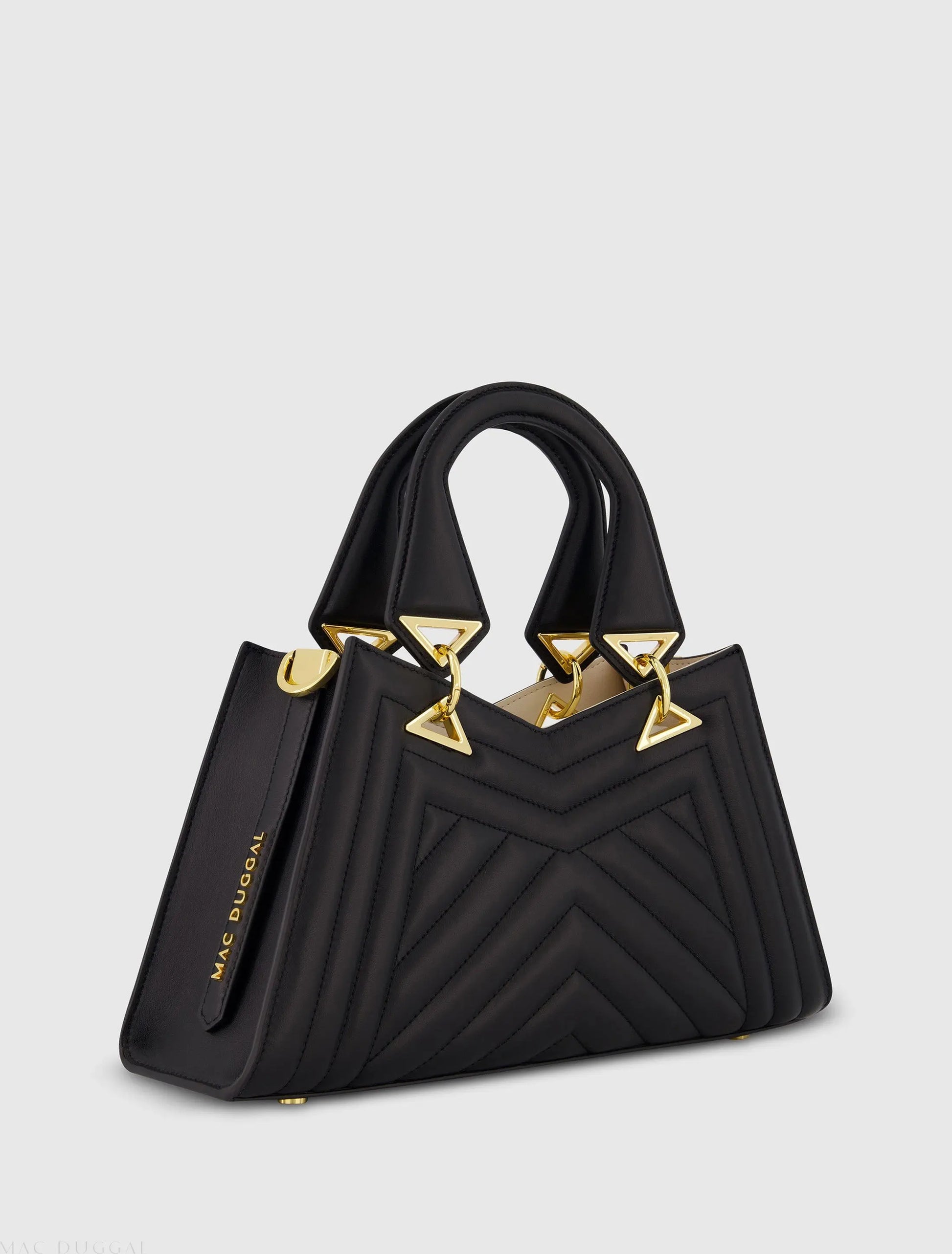 Quilted Napa Leather Angular Handbag - Mac Duggal
