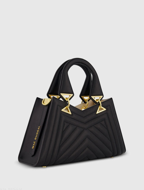 Quilted Napa Leather Angular Handbag - Mac Duggal