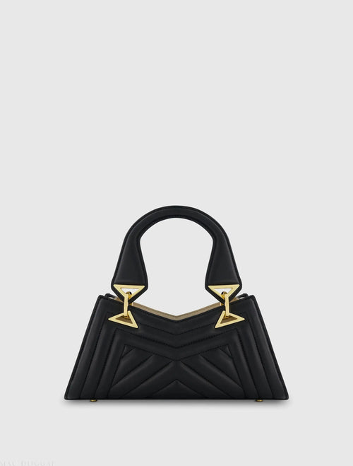 Angular Quilted Napa Leather Handbag - Mac Duggal