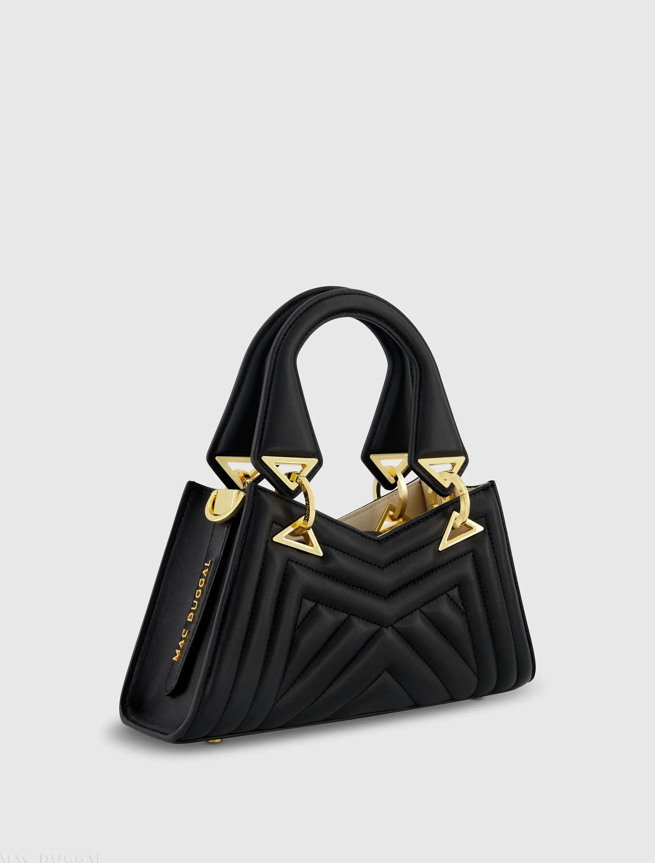Angular Quilted Napa Leather Handbag - Mac Duggal