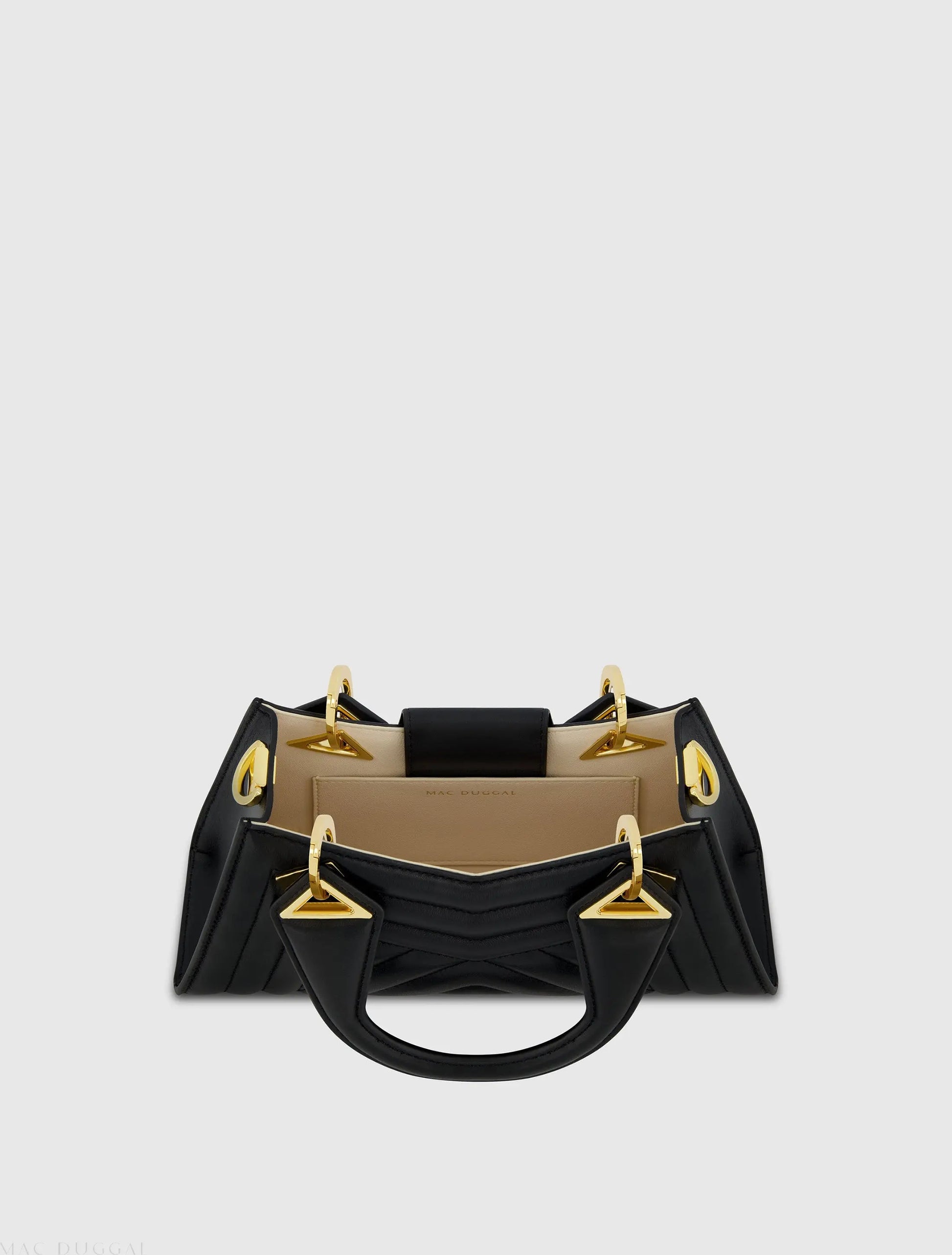 Angular Quilted Napa Leather Handbag - Mac Duggal