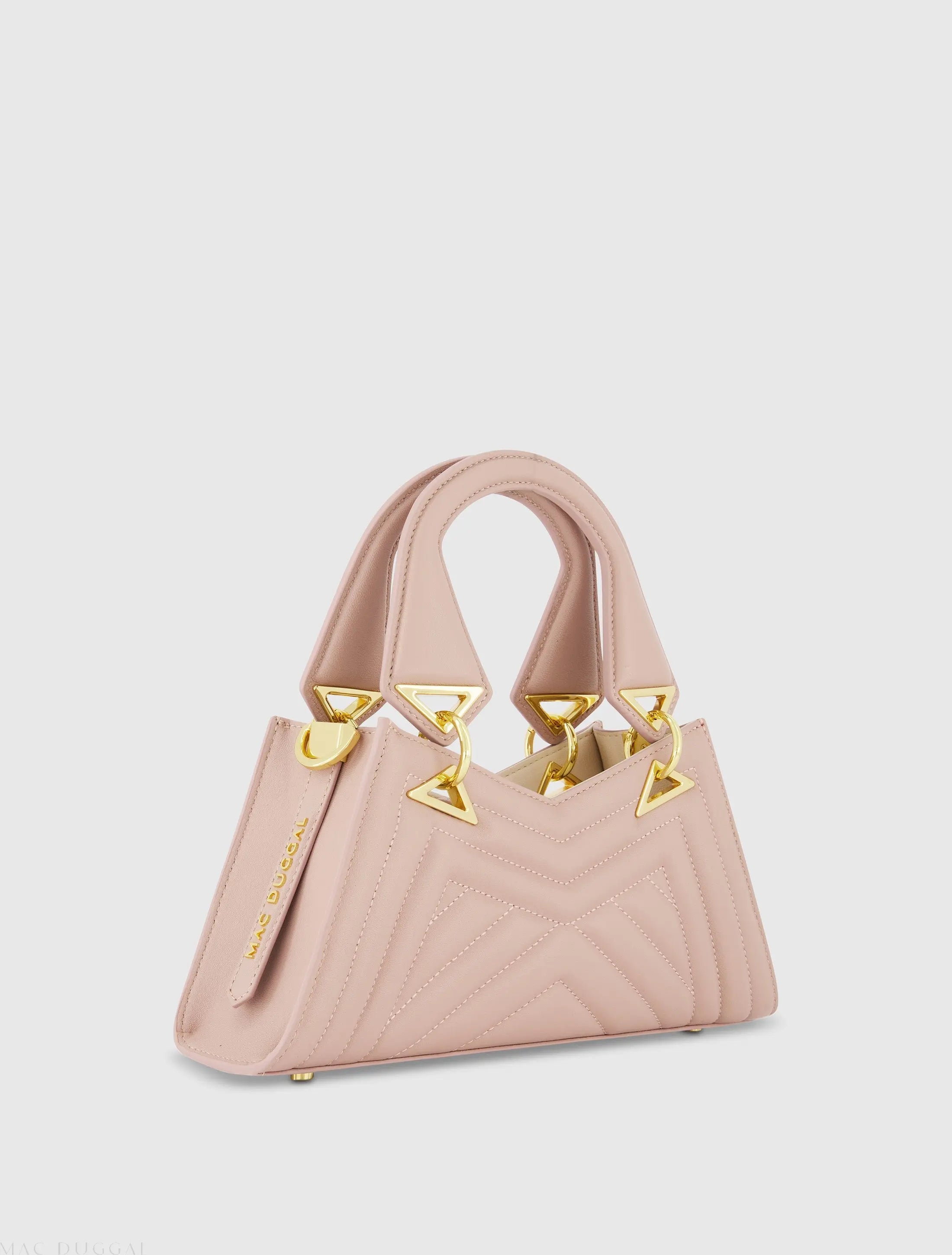 Angular Quilted Napa Leather Handbag - Mac Duggal