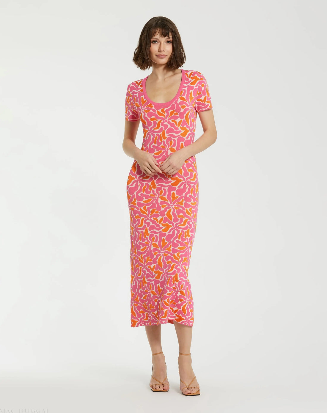 scoop neck short sleeve maxi dress Short-Sleeve Scoop Neck Plain Maxi A-Line Dress