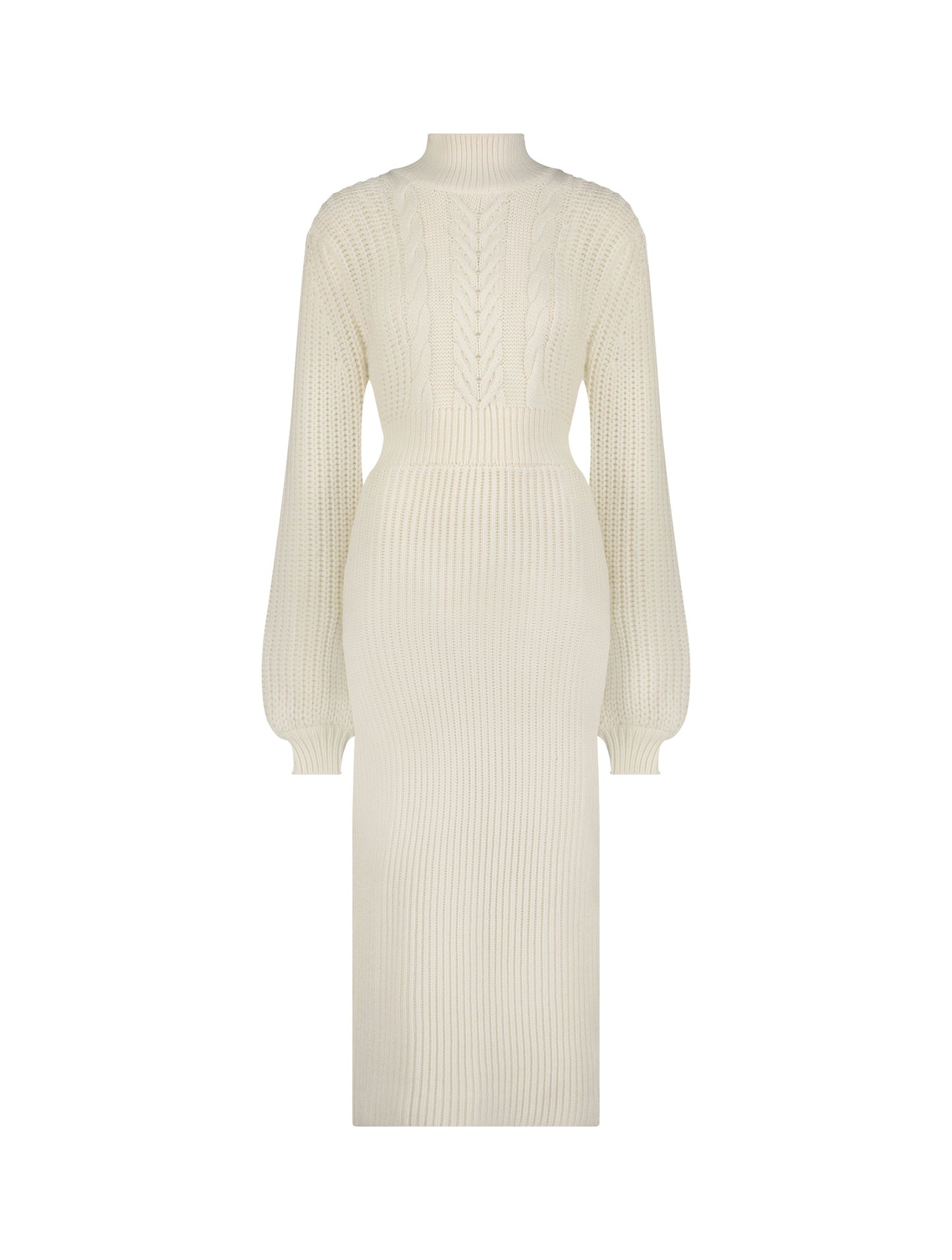 Long Sleeve Turtle Neck Knit Midi Dress