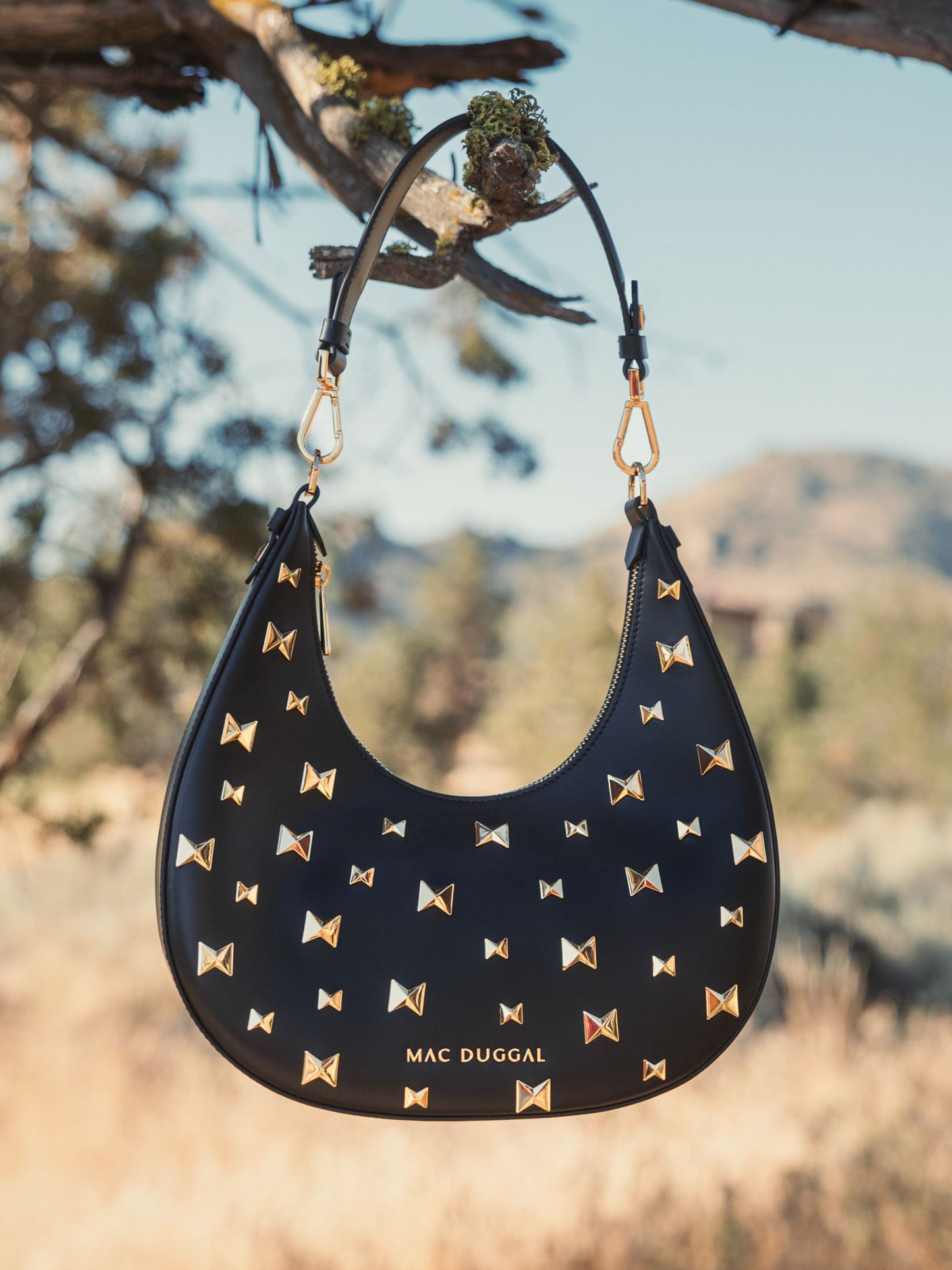 Leather Hobo Bag With Gold Hardware