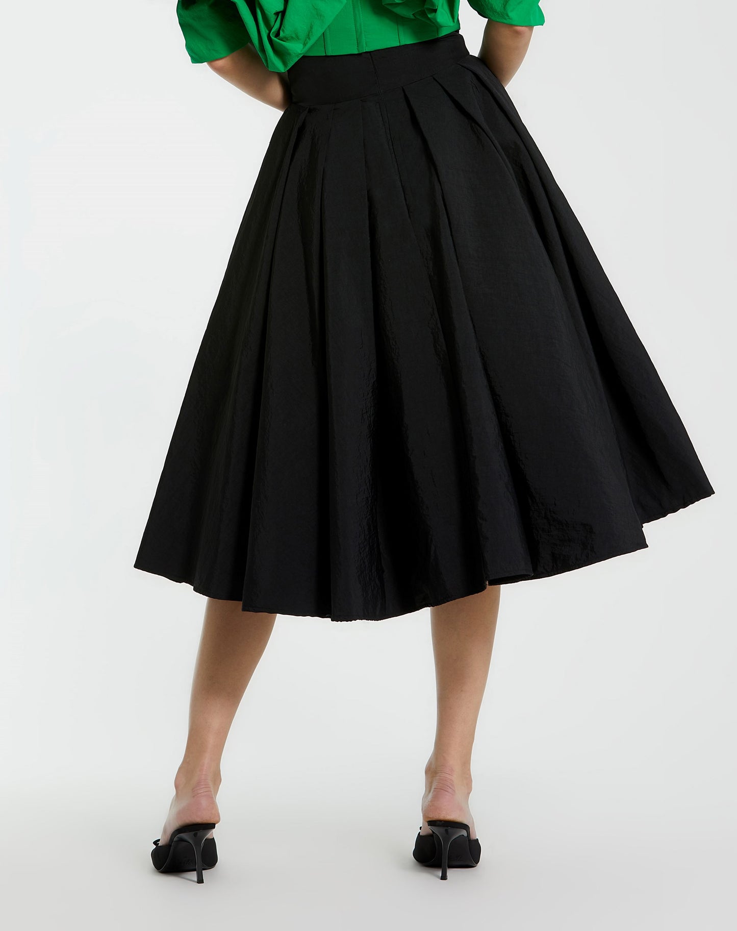 The Bubbly Faille High Waisted Midi Full Circle Skirt