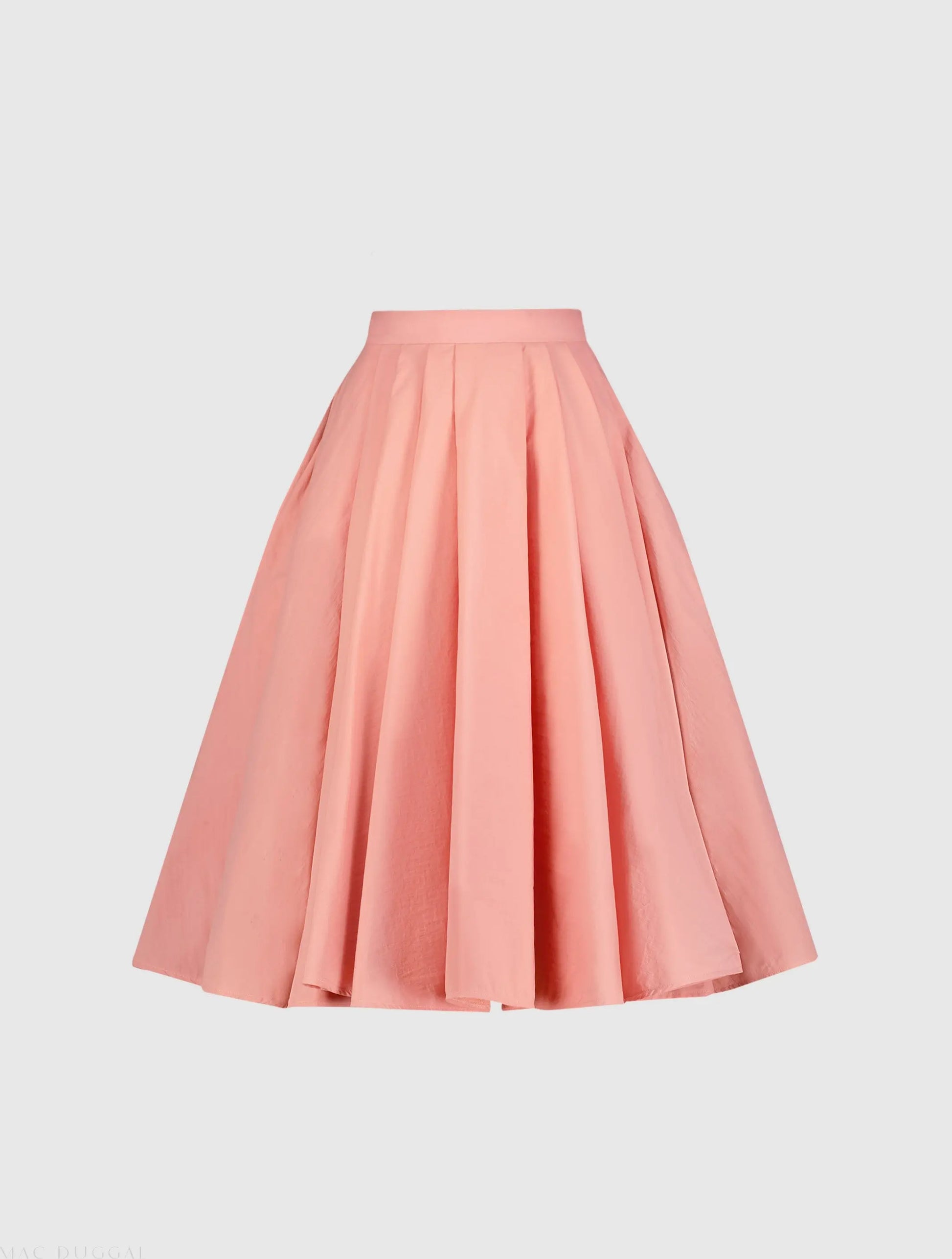 The Bubbly Pink Faille High Waisted Midi Full Circle Skirt - FINAL SALE - Mac Duggal