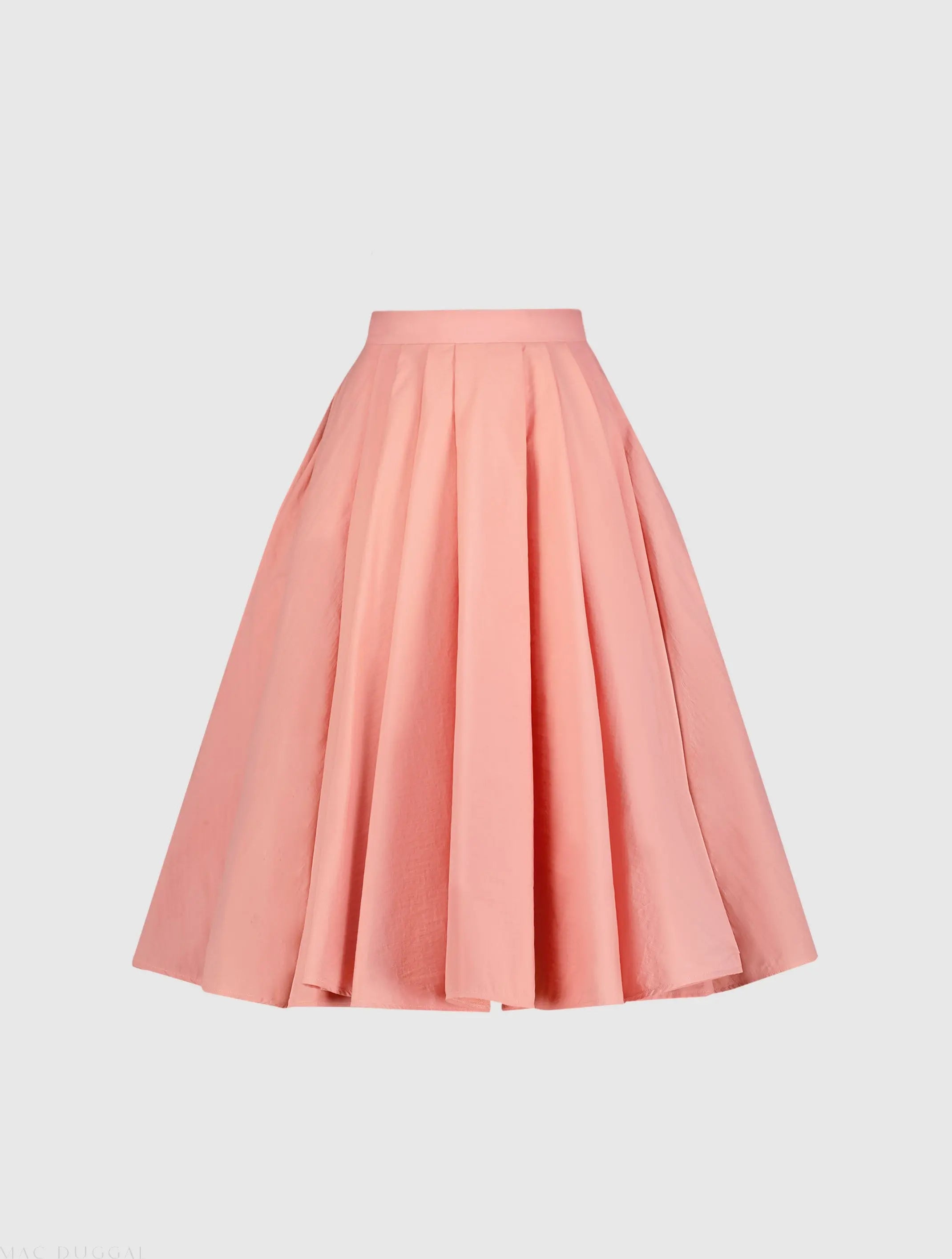 The Bubbly Pink Faille High Waisted Midi Full Circle Skirt - FINAL SALE - Mac Duggal