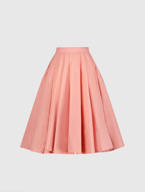 The Bubbly Pink Faille High Waisted Midi Full Circle Skirt - FINAL SALE - Mac Duggal