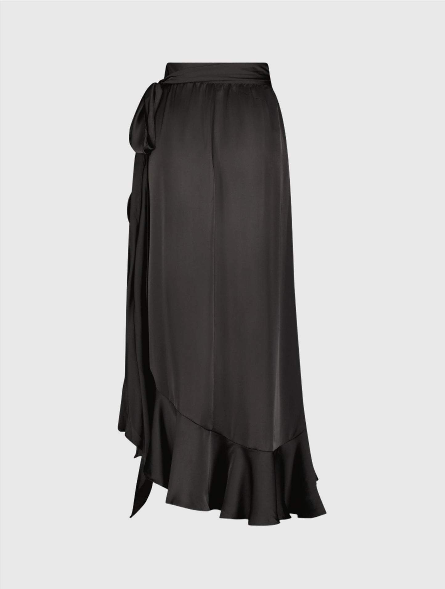 Satin Hi-Low Evening Wrap Skirt