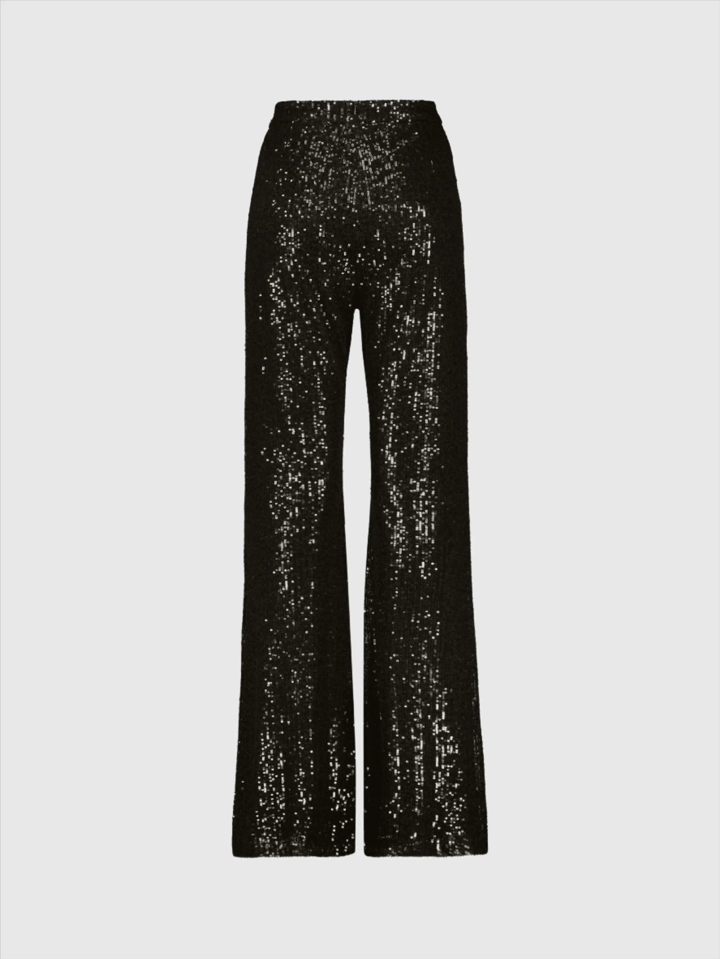 Black Sequin Flare Evening Pants - FINAL SALE - Mac Duggal