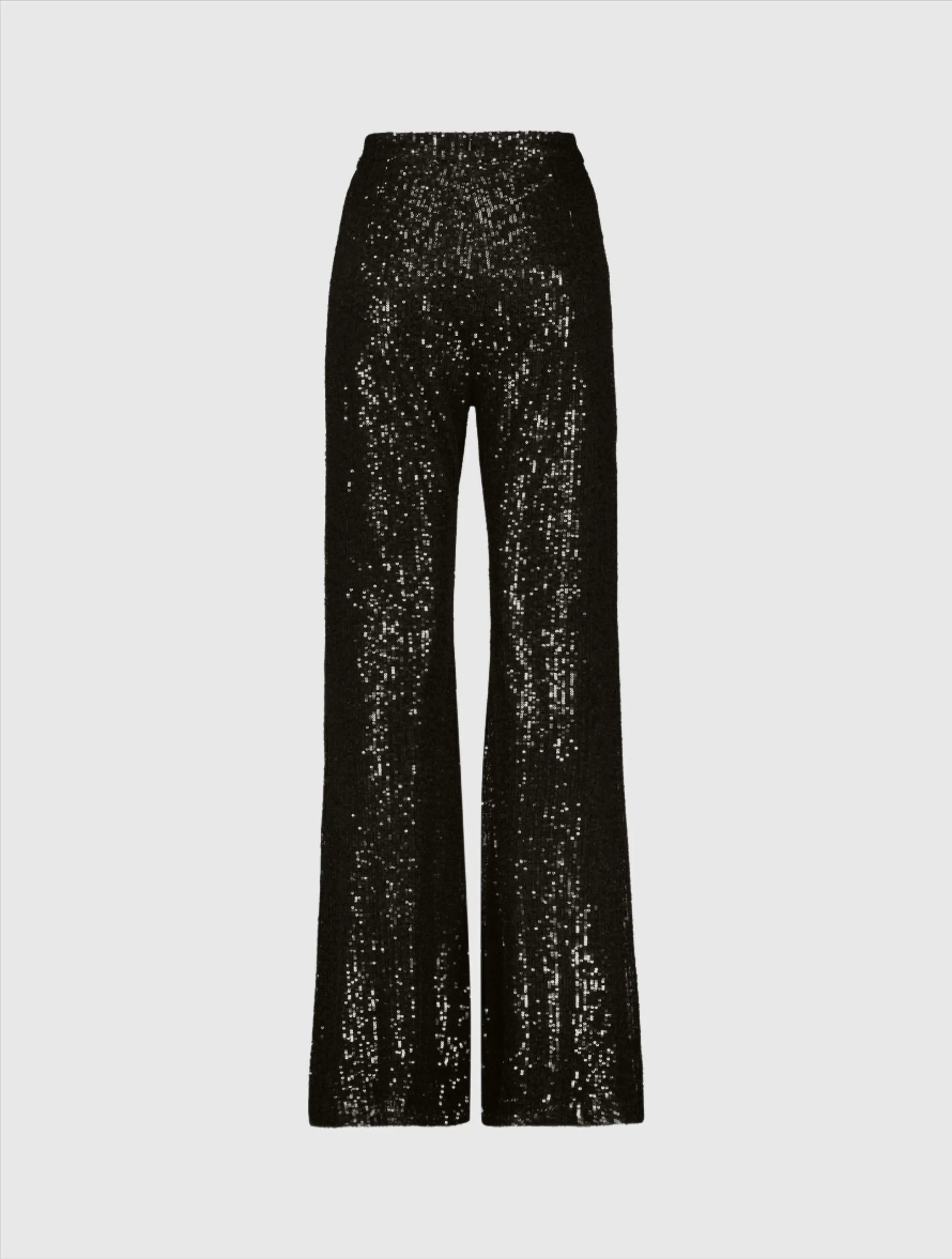 Black Sequin Flare Evening Pants - FINAL SALE - Mac Duggal