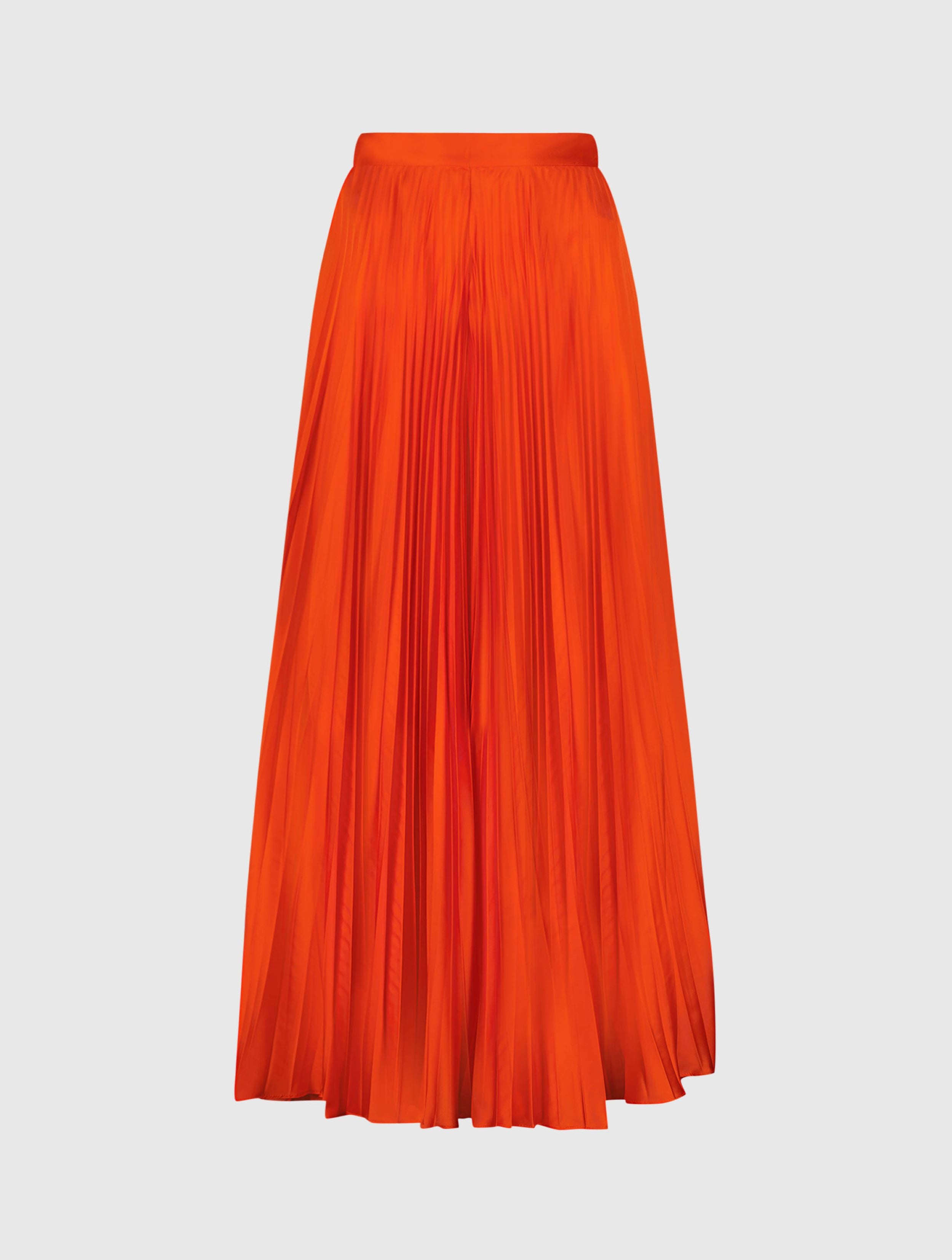 Pleated Charmeuse Wide Leg Trouser