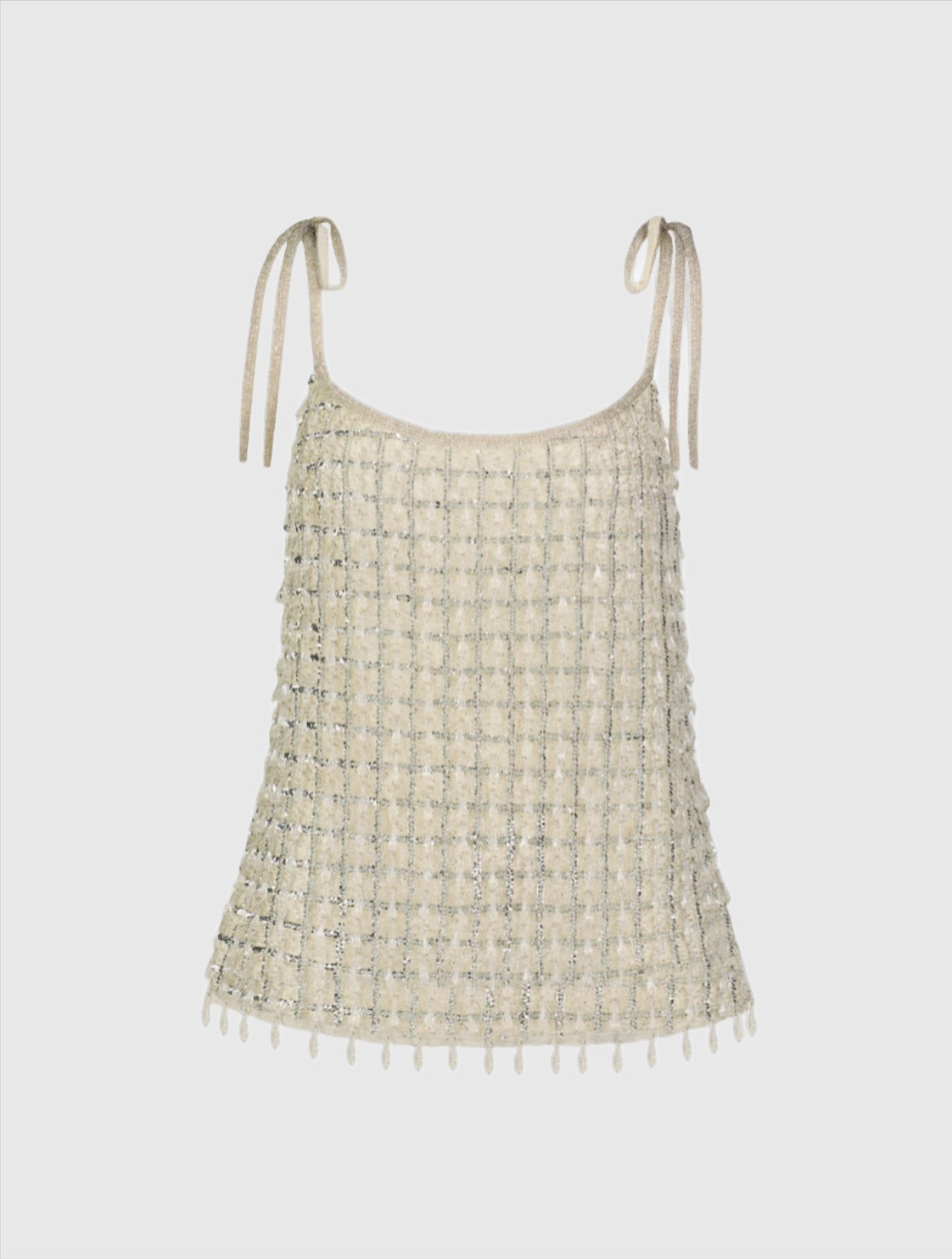 Crystal Embellished Soft Tie Cami Top