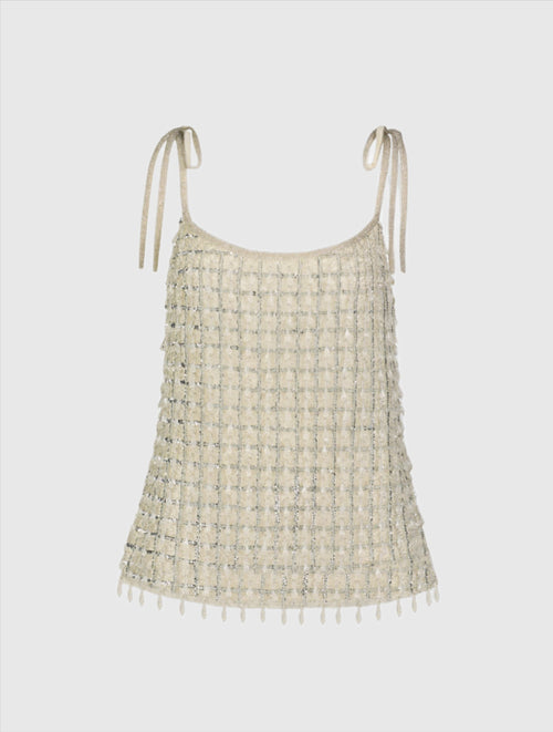 Crystal Embellished Soft Tie Cami Top