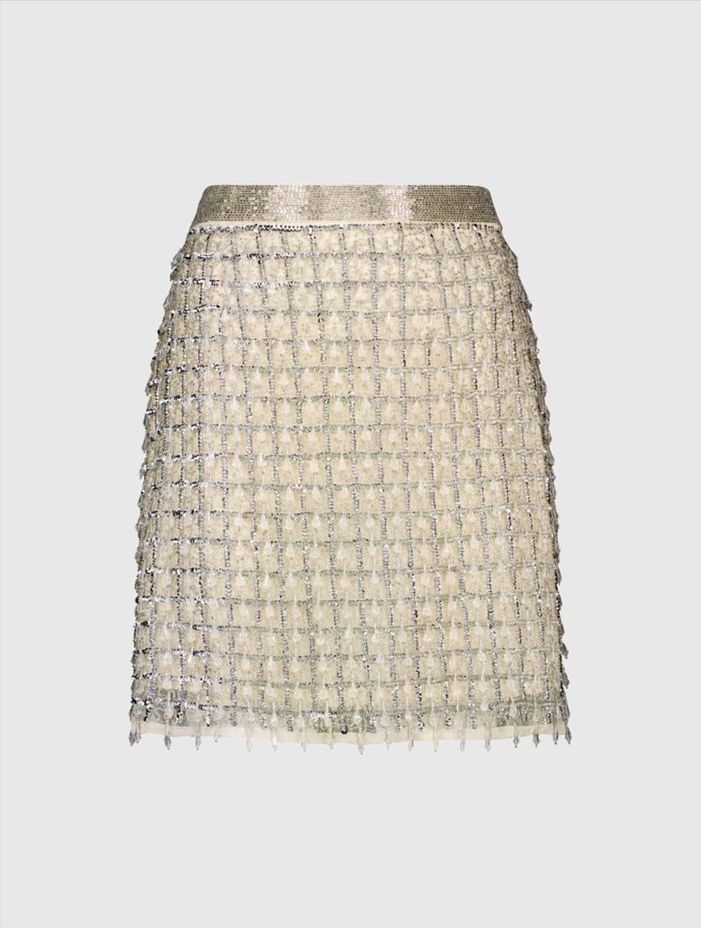 Hand Beaded Mini Skirt