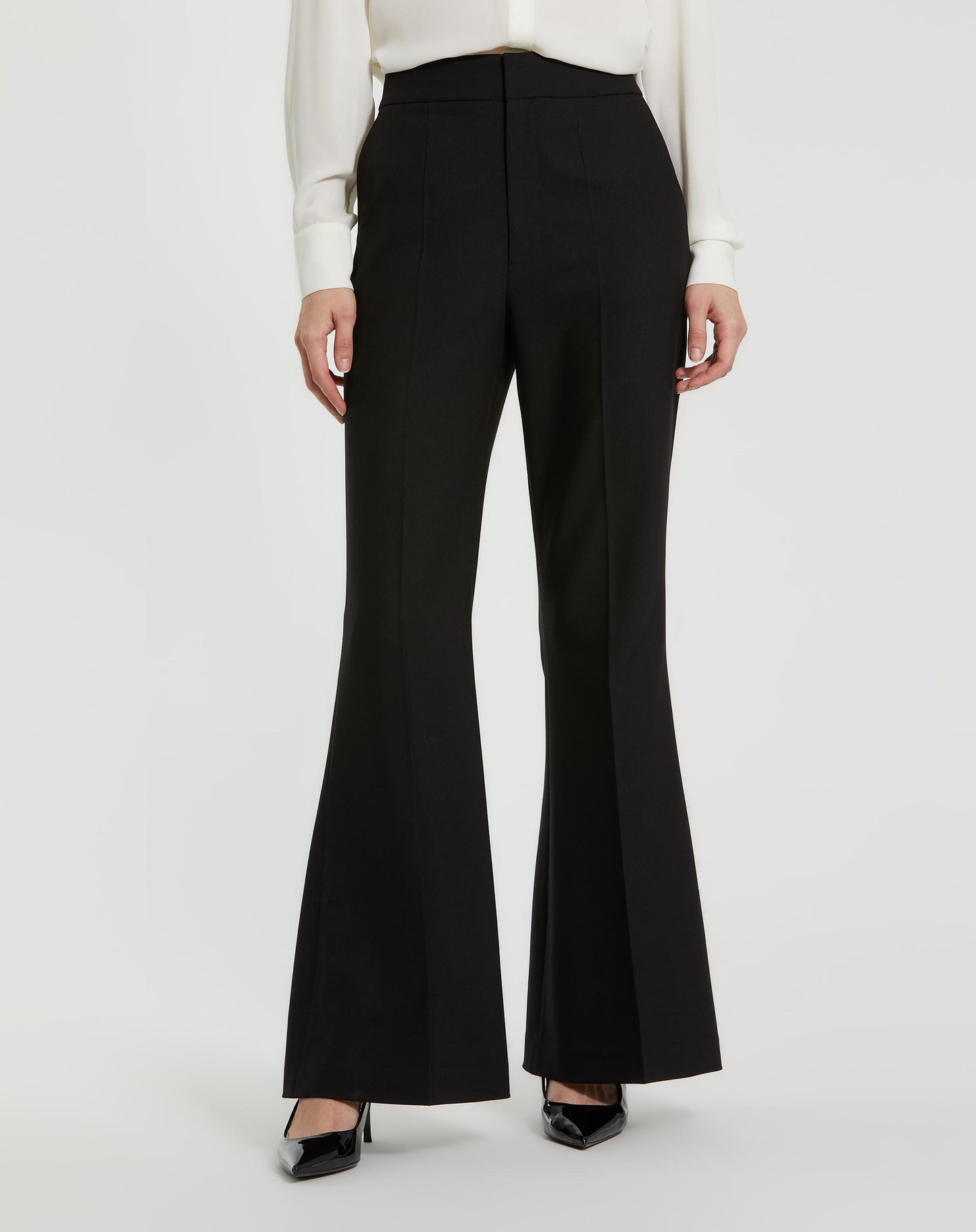 Black Classic Crepe Flared Trouser Pant