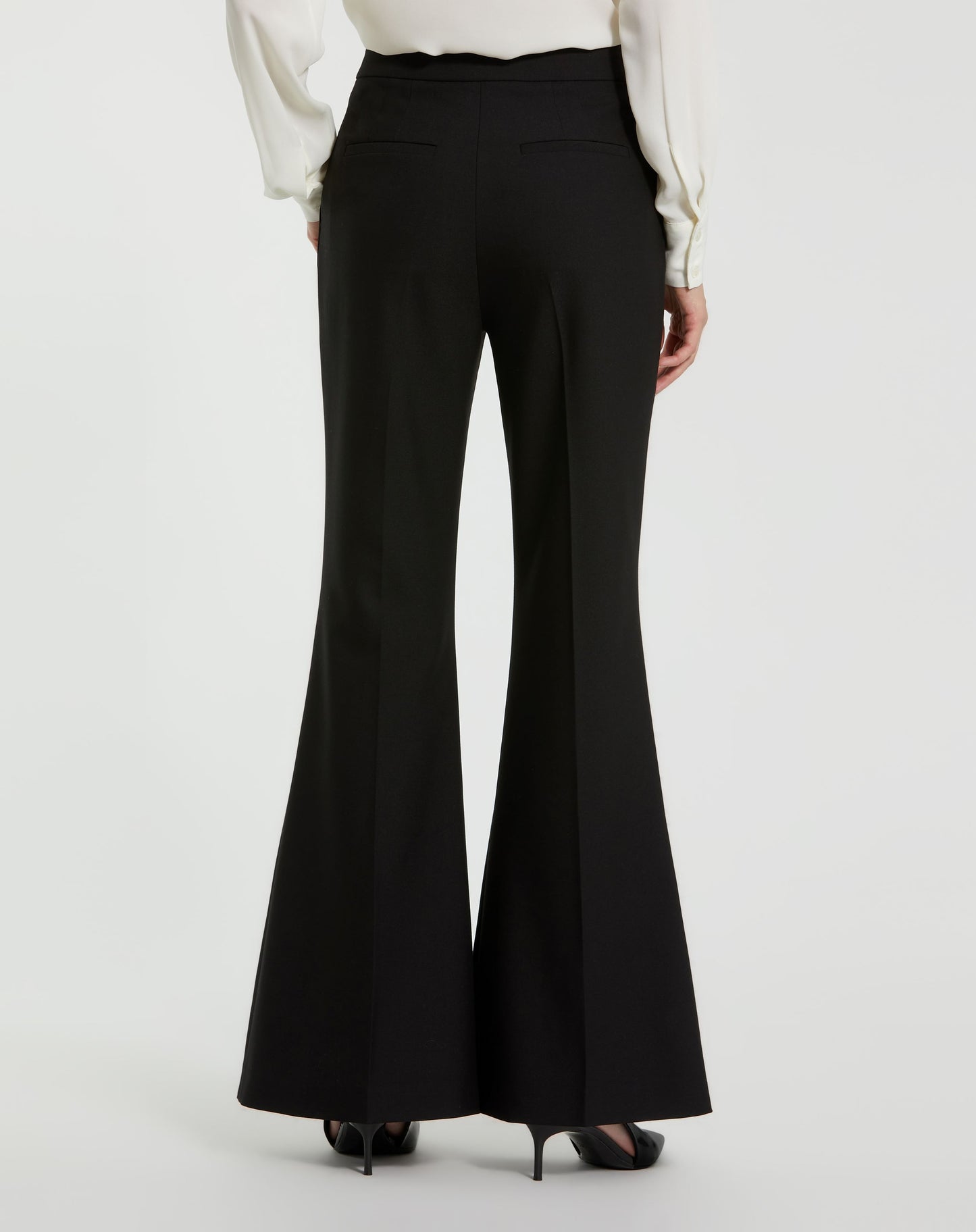 Black Classic Crepe Flared Trouser Pant