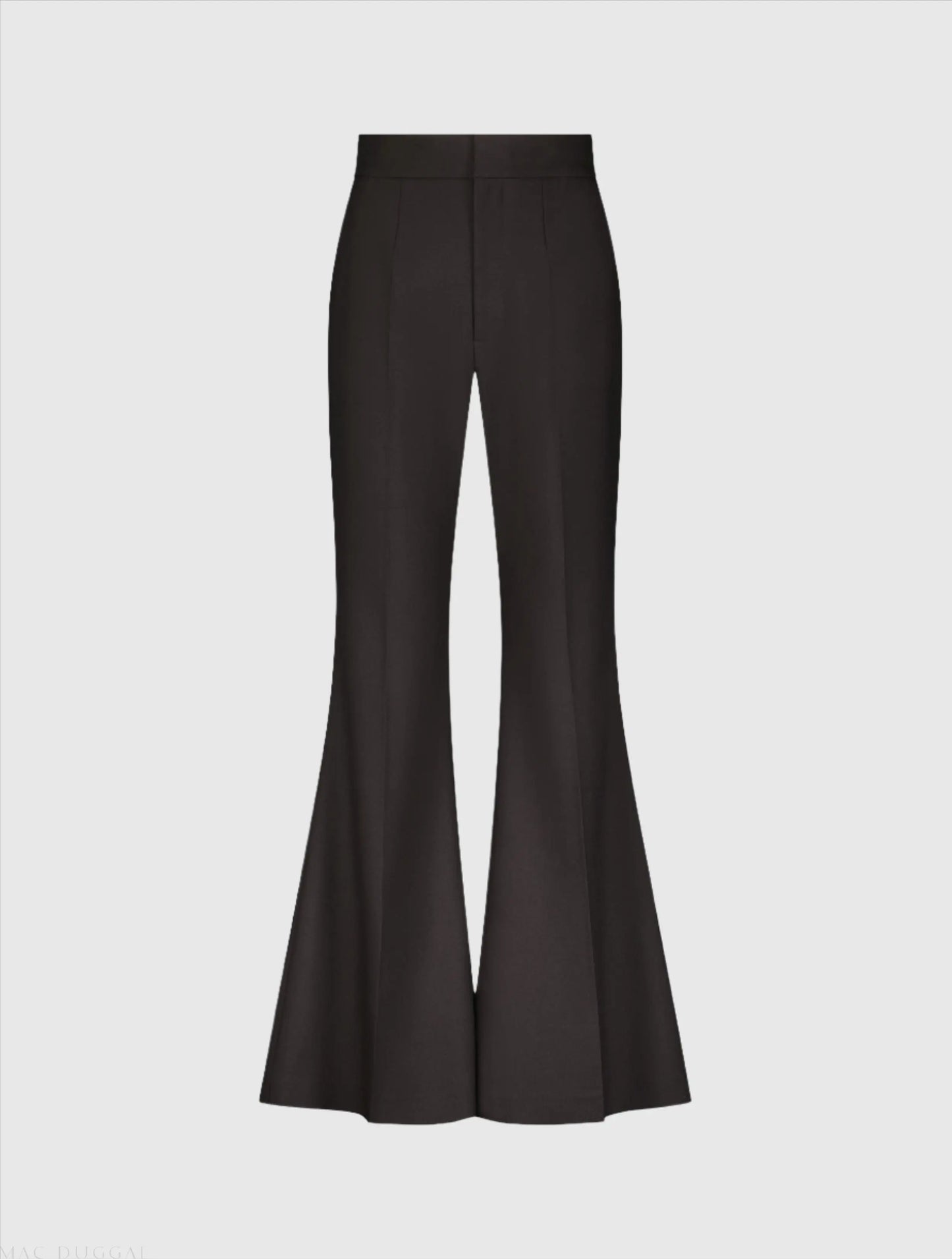 Black Classic Crepe Flared Trouser Pant - FINAL SALE - Mac Duggal