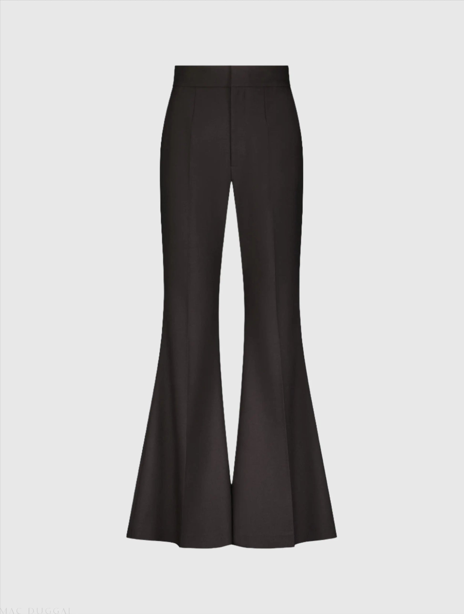 Black Classic Crepe Flared Trouser Pant - FINAL SALE - Mac Duggal