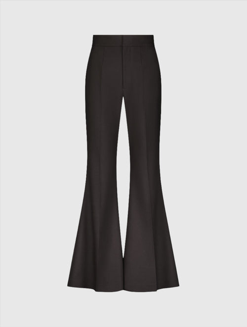 Black Classic Crepe Flared Trouser Pant