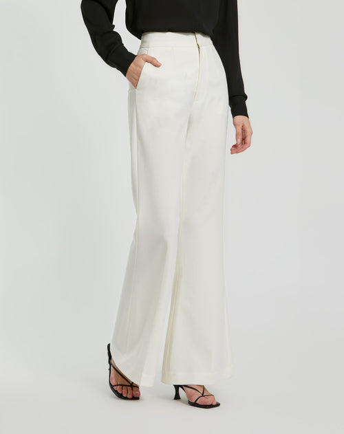 Ivory Classic Crepe Flared Trouser Pant