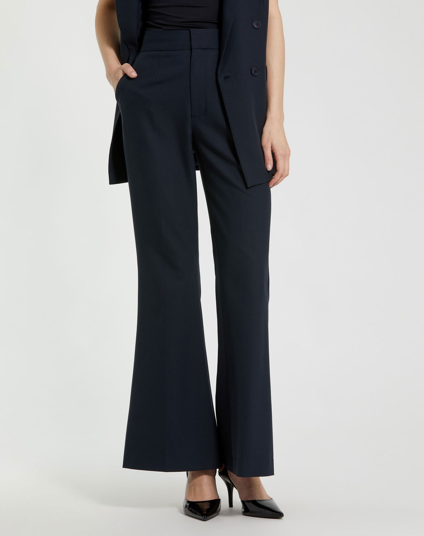 Classic Crepe Flared Trouser Pant