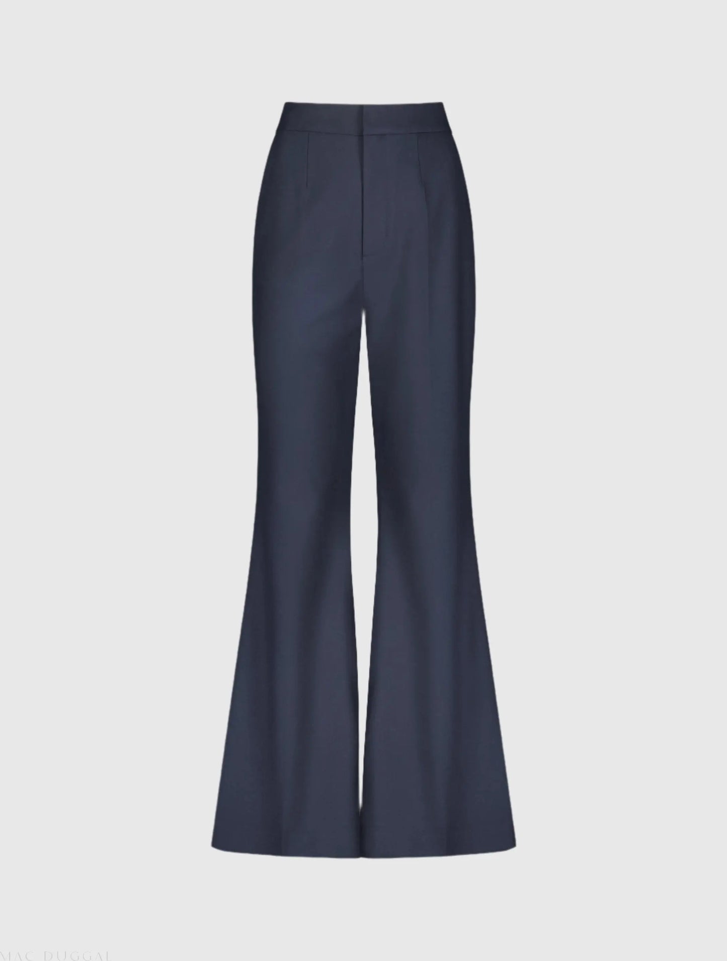 Navy Classic Crepe Flared Trouser Pant - FINAL SALE - Mac Duggal