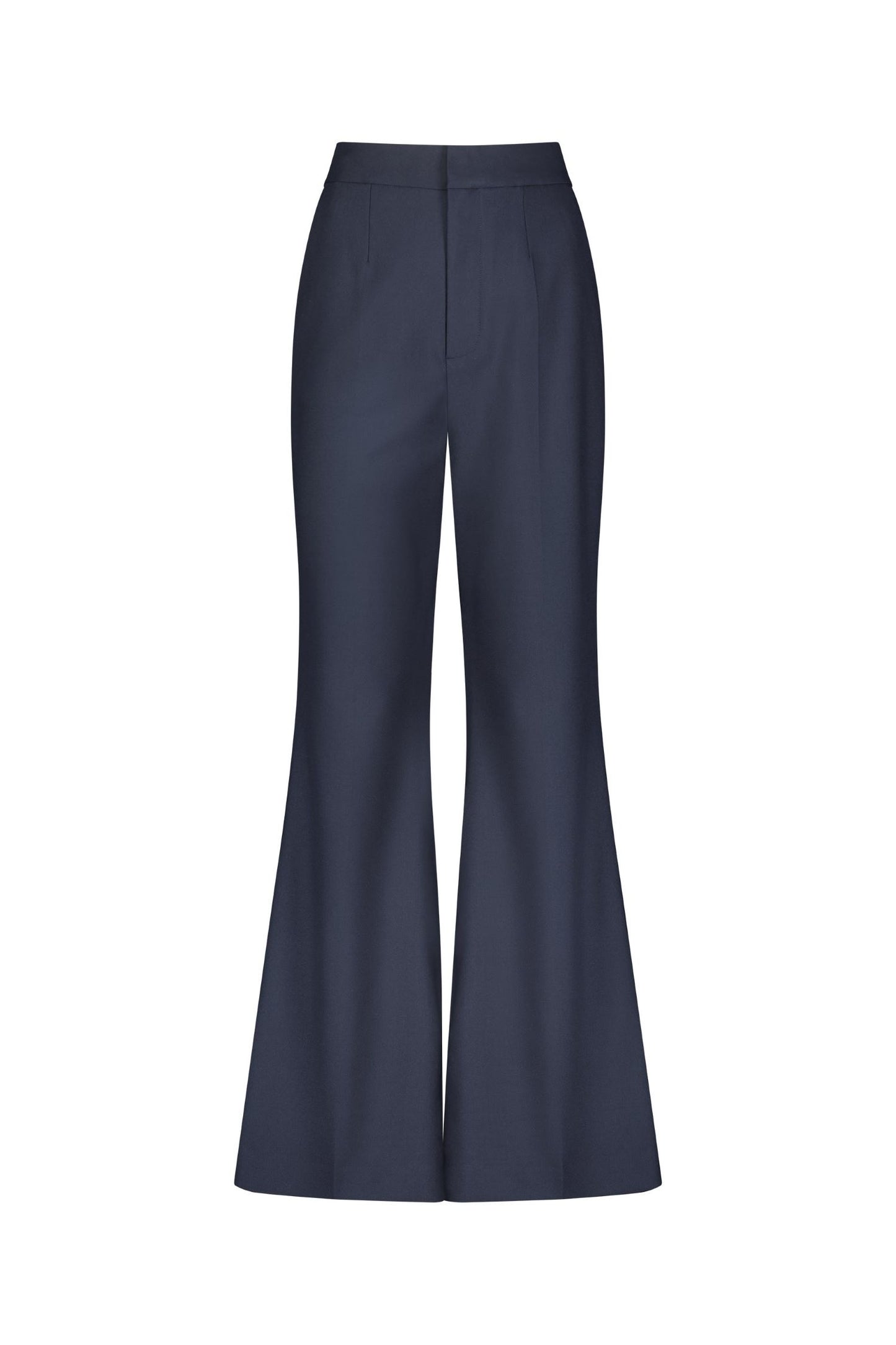 Pantaloni svasati in crepe blu navy classico