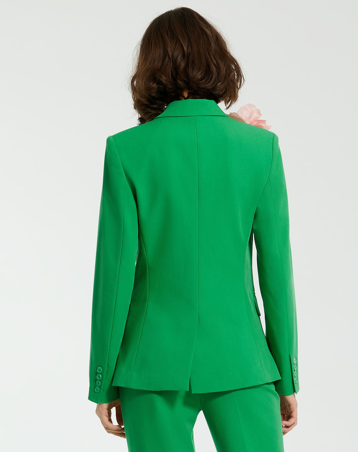 Classic Crepe Blazer Jacket With Flower - FINAL SALE